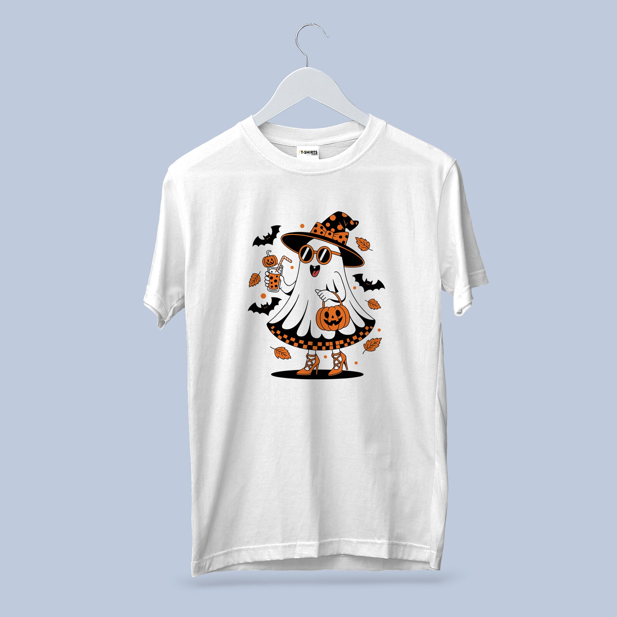 Witchy Ghost Halloween T-Shirt – Cute Pumpkin Trick or Treat Tee