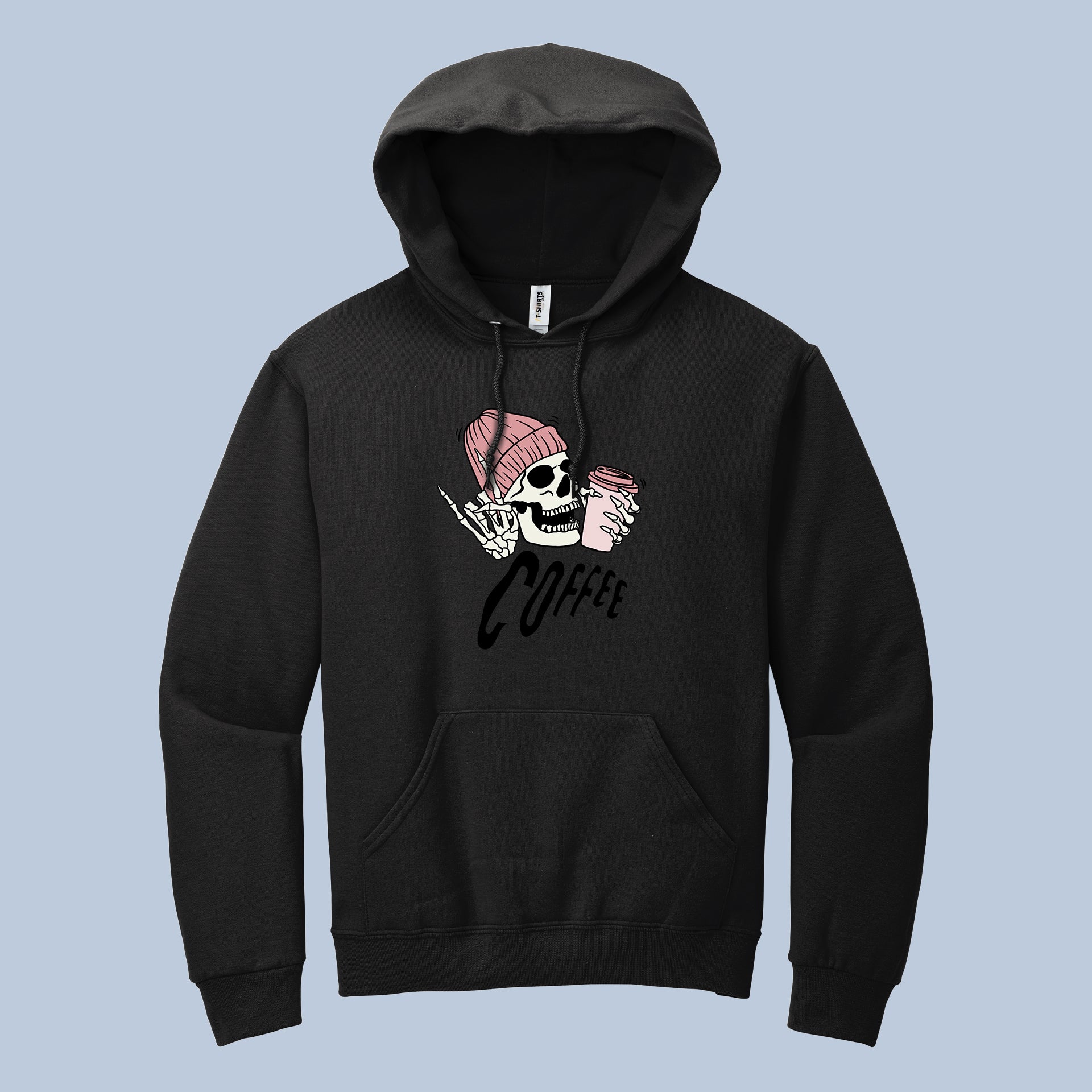 Coffee Skeleton" Unisex Hoodie | Skull with Coffee Graphic Sweatshirt