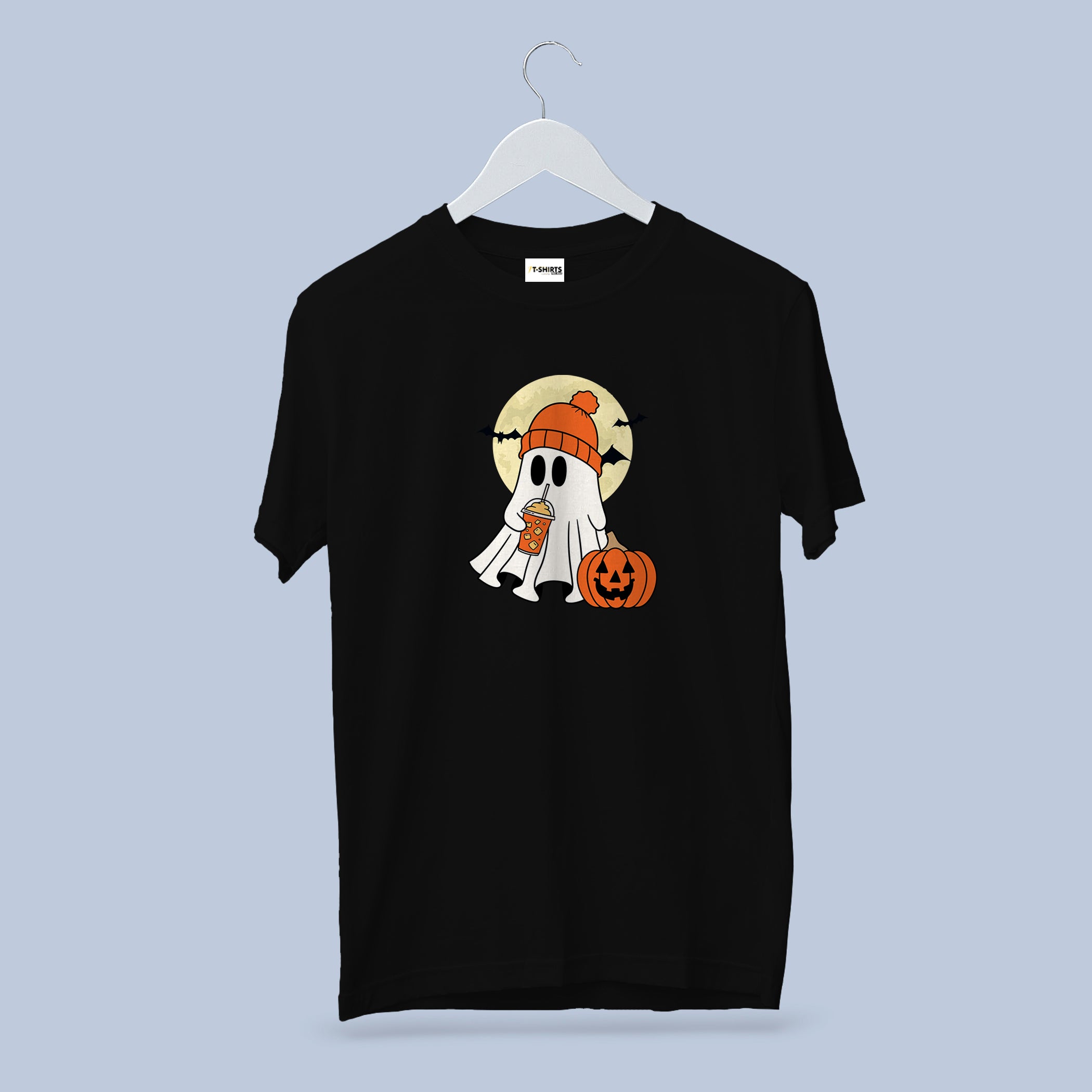 Cute Ghost Pumpkin Halloween T-Shirt – Spooky Fall Coffee Ghost Tee
