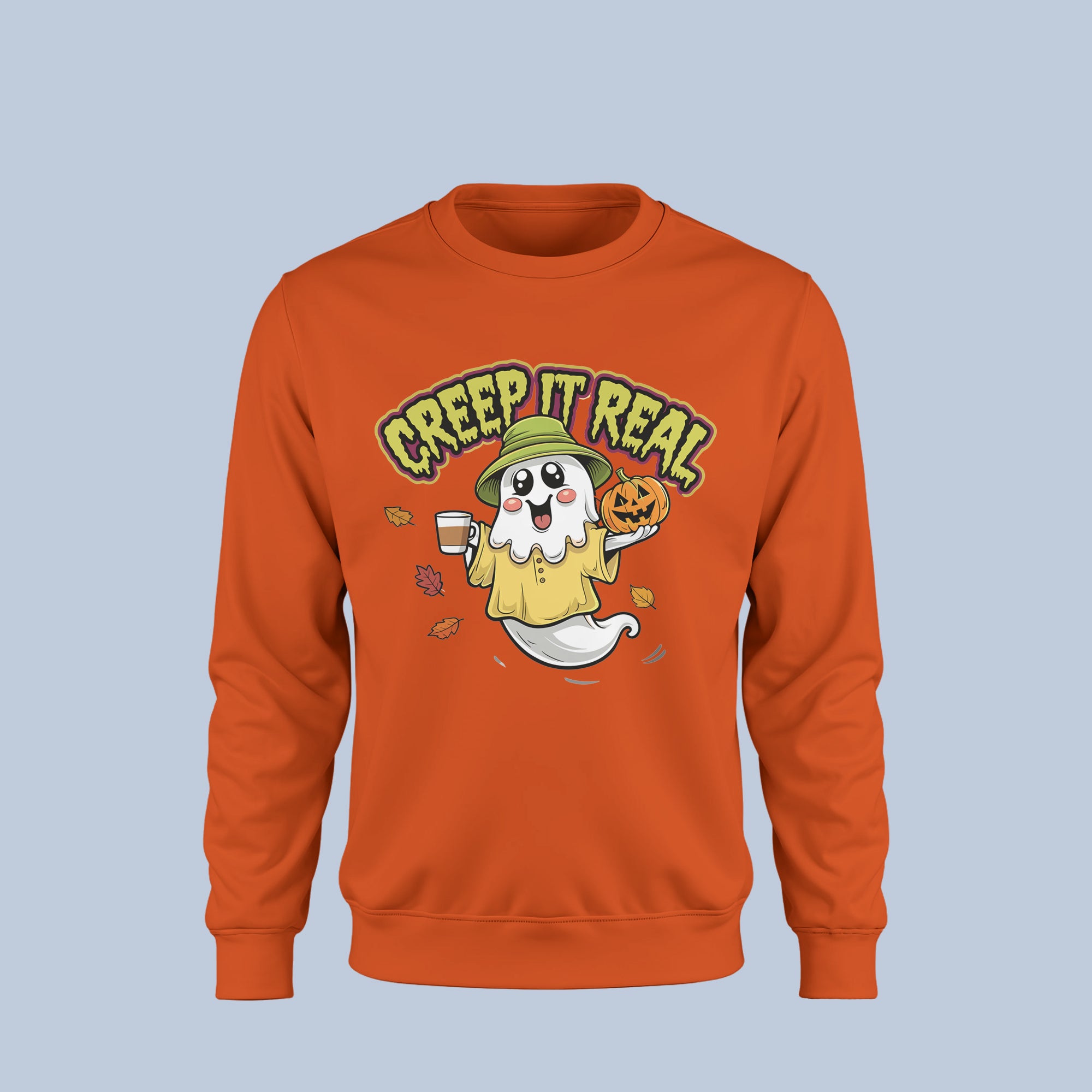 Creep It Real Halloween Sweatshirt β Cute Ghost Fall Pullover β Funny Spooky Season Crewneck for Women & Men 3