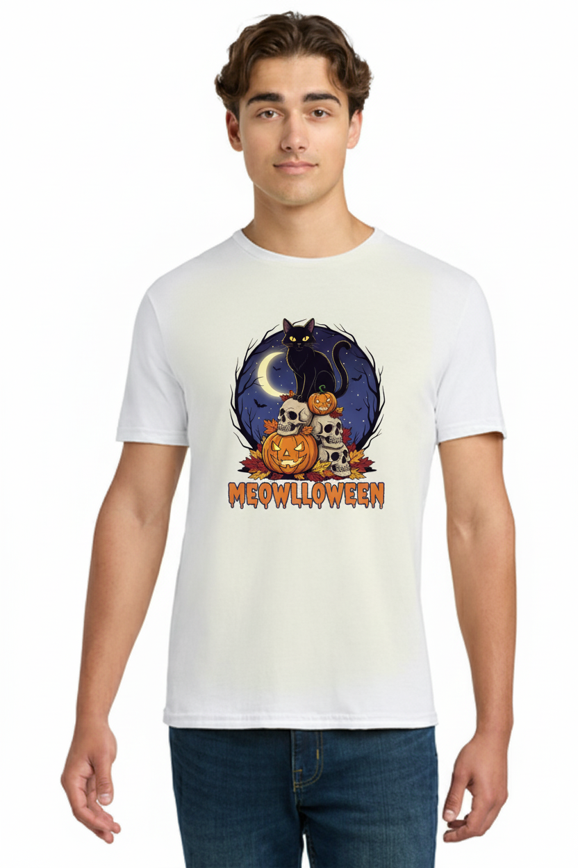 Happy Meowlloween - Crazy Night with Halloween Tee 4