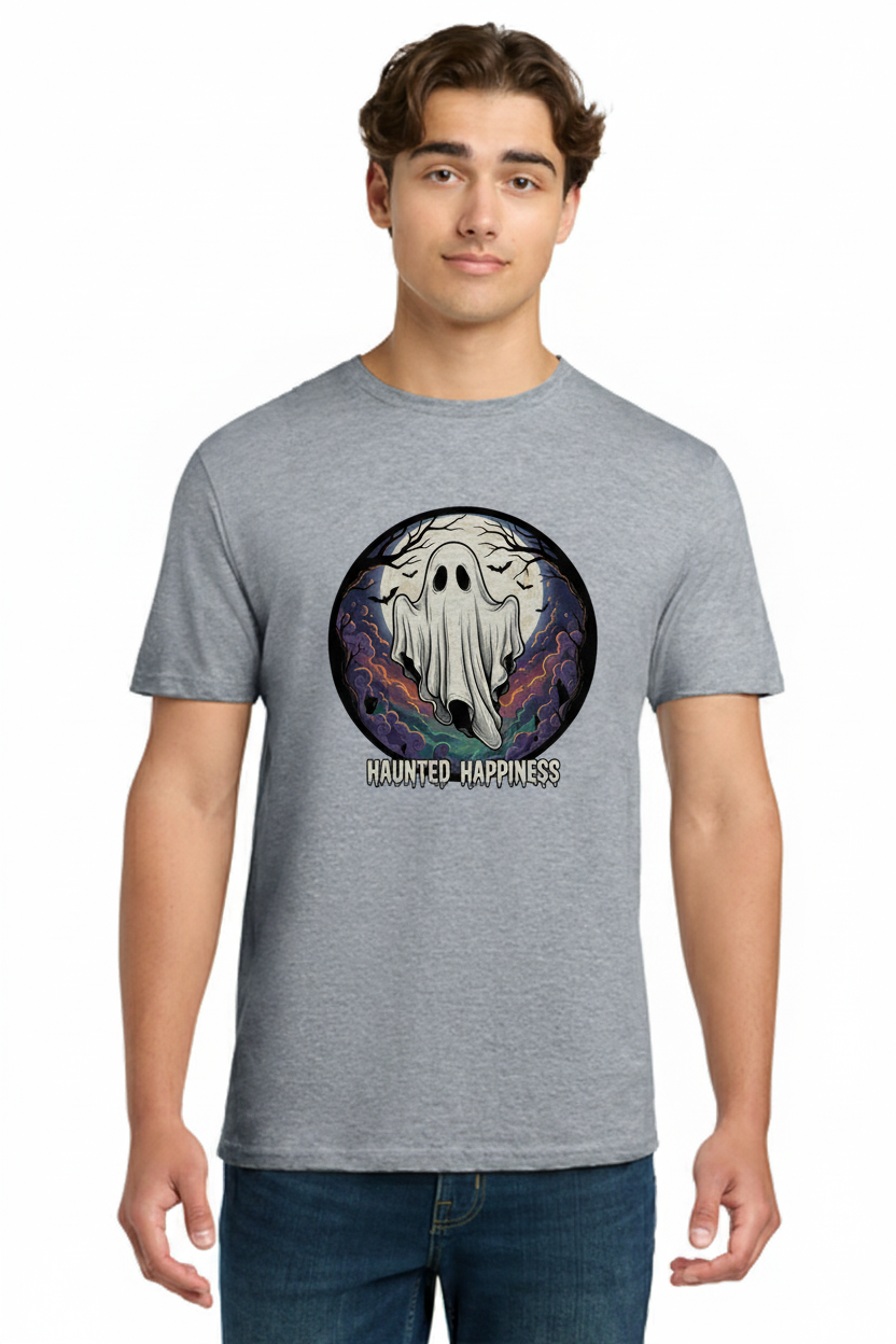 Haunted Happiness - Halloween Ghost - Crazy Edition Tee 4
