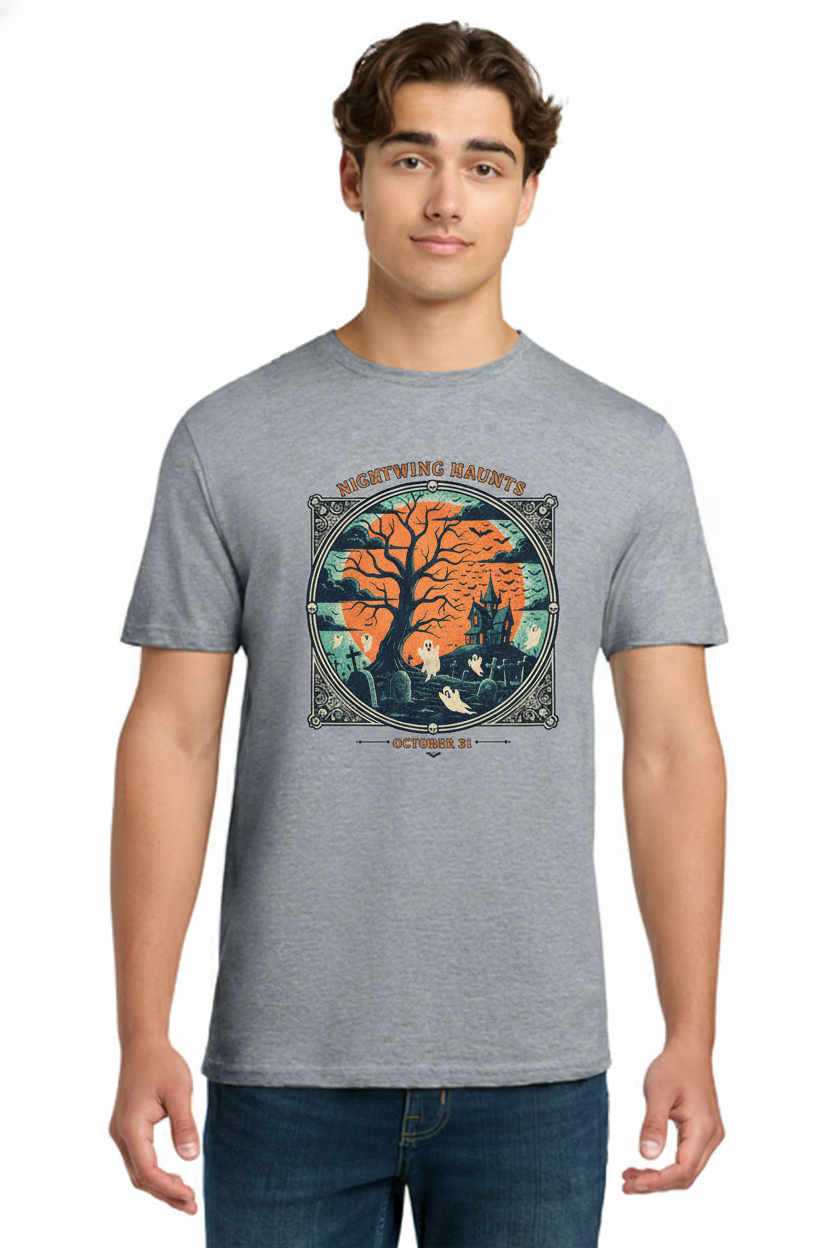 "Nightwing Haunts" Limited Edition Vintage Gothic Comic Art Halloween Tee 4