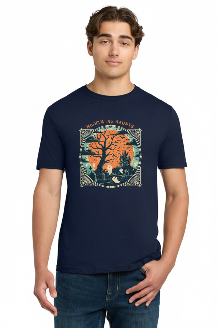 "Nightwing Haunts" Limited Edition Vintage Gothic Comic Art Halloween Tee 3