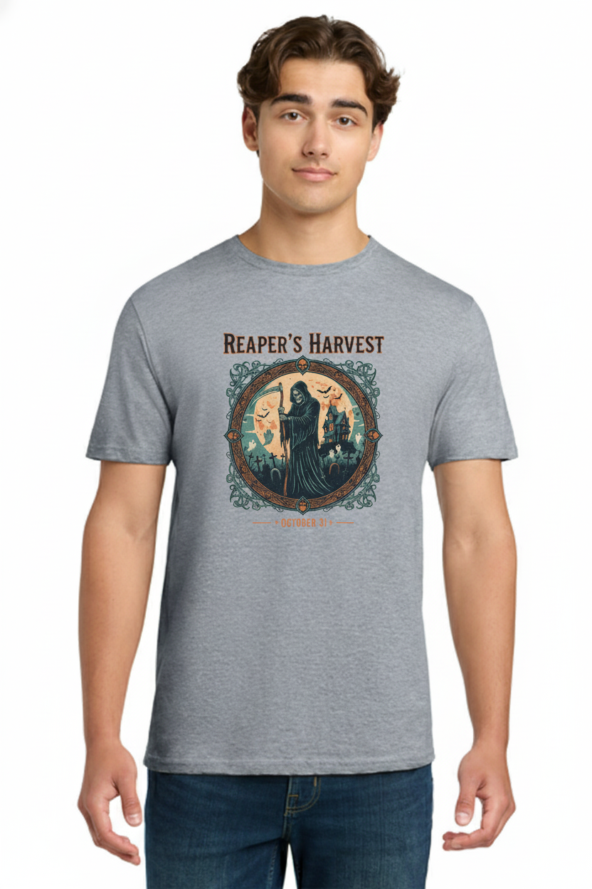 Reaper's Harvest - Spooky Halloween Design with Killer Tee 4