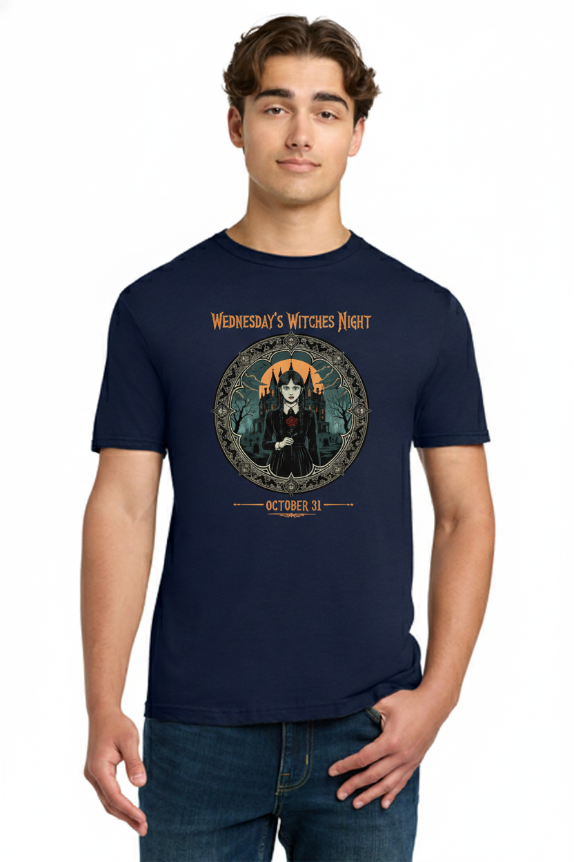 Wednesday's Witches Night - Spooky and Crazy Halloween Design with Wednesday Addams Tee 3