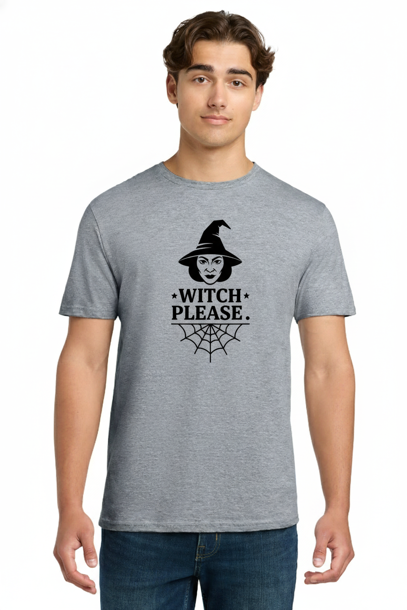Witch Please T-Shirt - Funny Halloween Witch Face & Spiderweb Graphic Tee 4