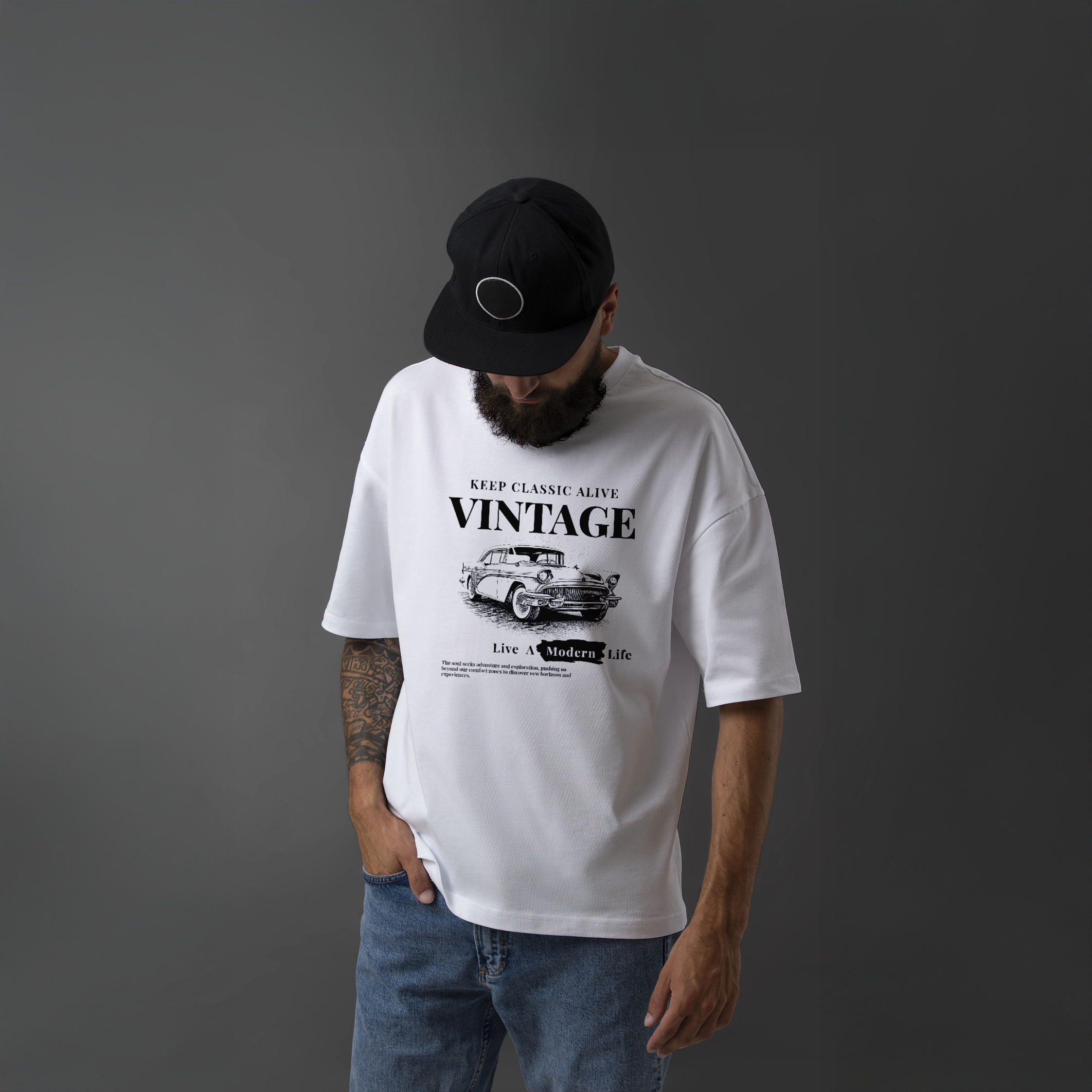 Vintage Car Graphic Tee – “Keep Classic Alive” Retro Style T-Shirt