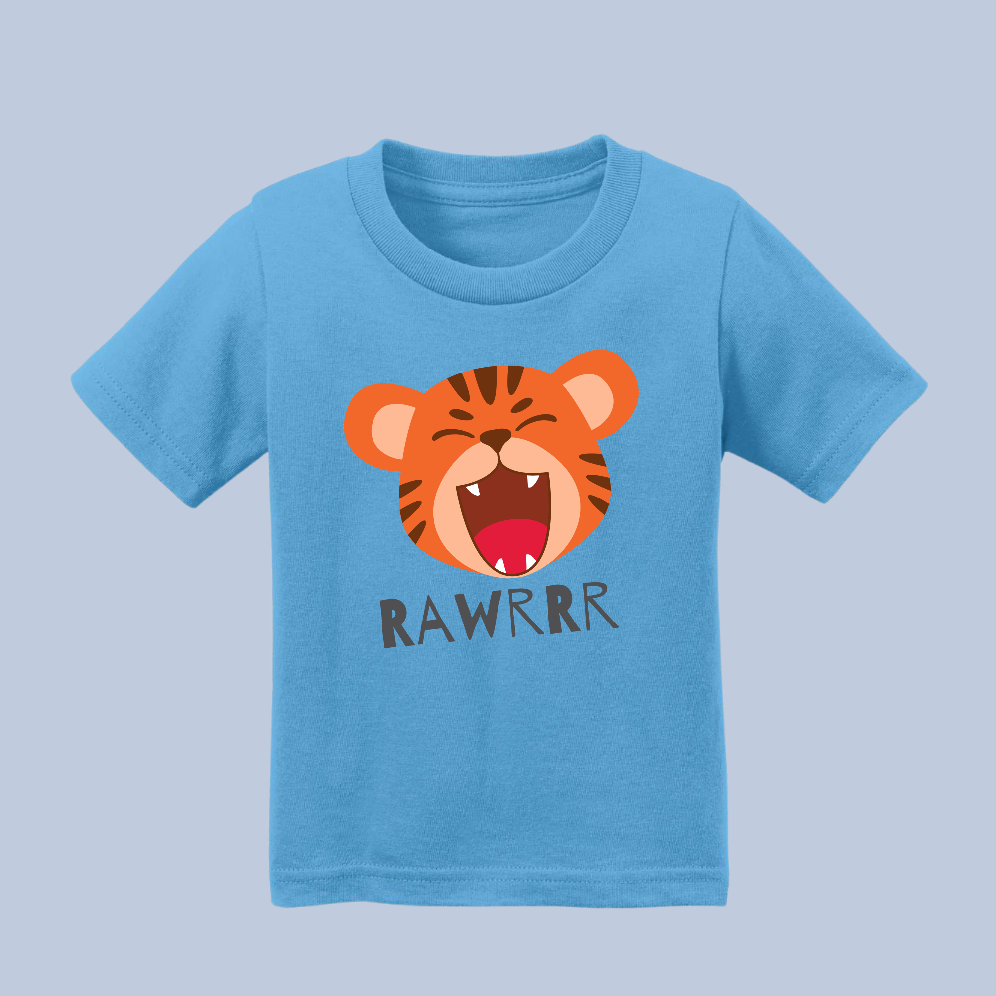 RAWRRR Happy Tiger Kids' T-Shirt - Soft Cotton Toddler Tee