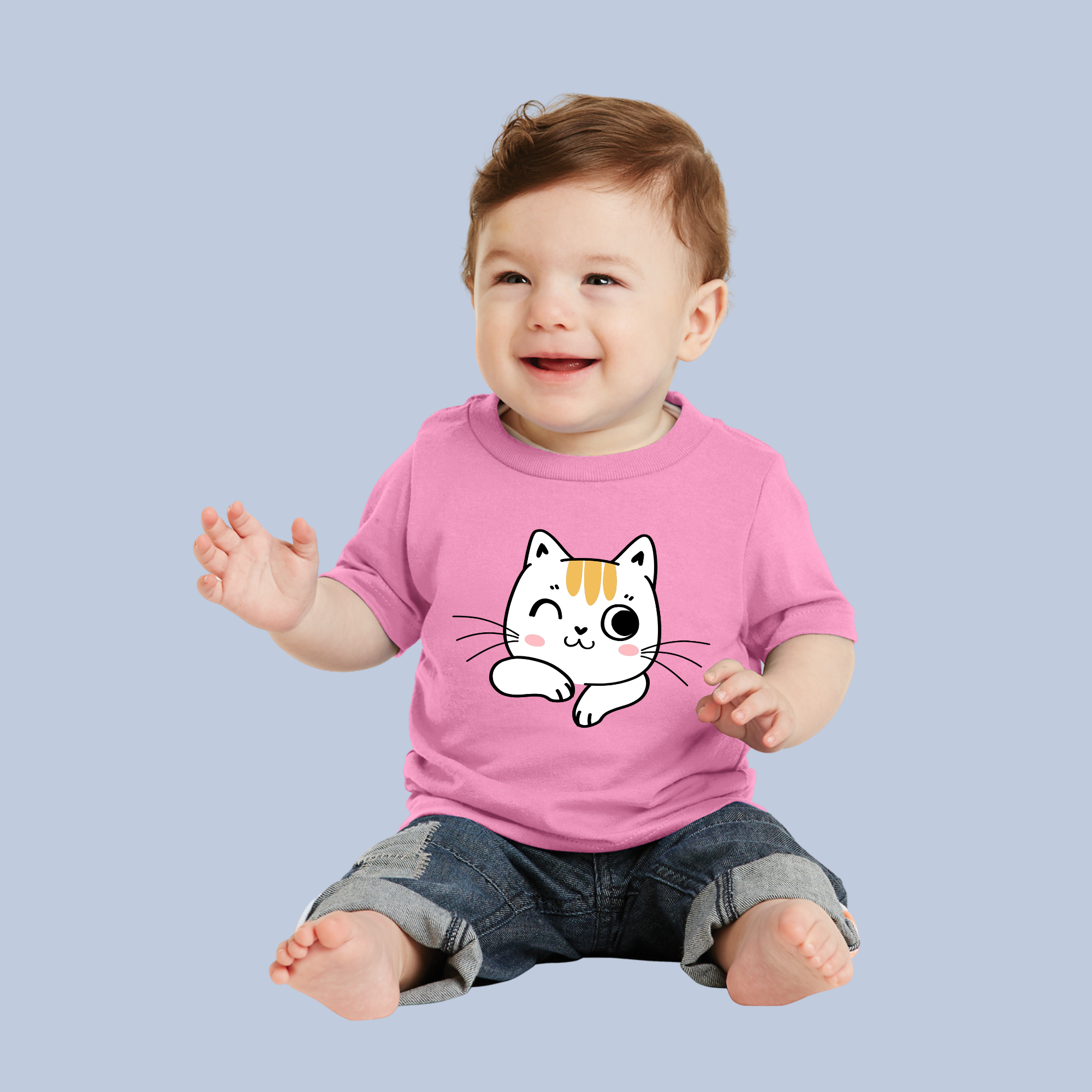 Winking Cute Cat Baby & Toddler T-Shirt 11