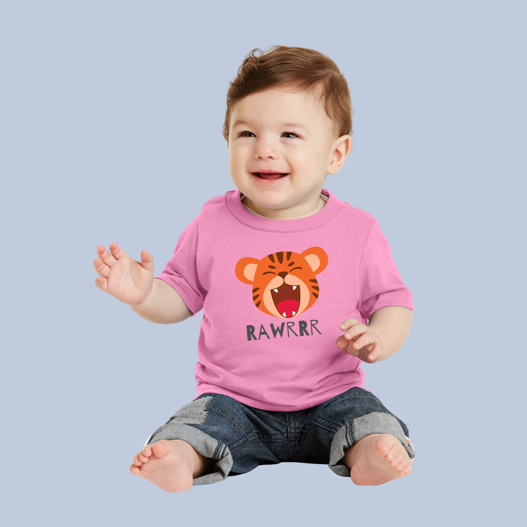 RAWRRR Happy Tiger Kids' T-Shirt - Soft Cotton Toddler Tee 11