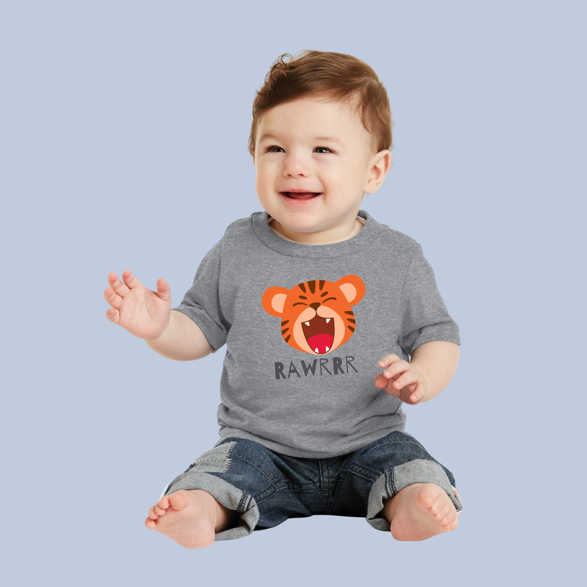 RAWRRR Happy Tiger Kids' T-Shirt - Soft Cotton Toddler Tee 12