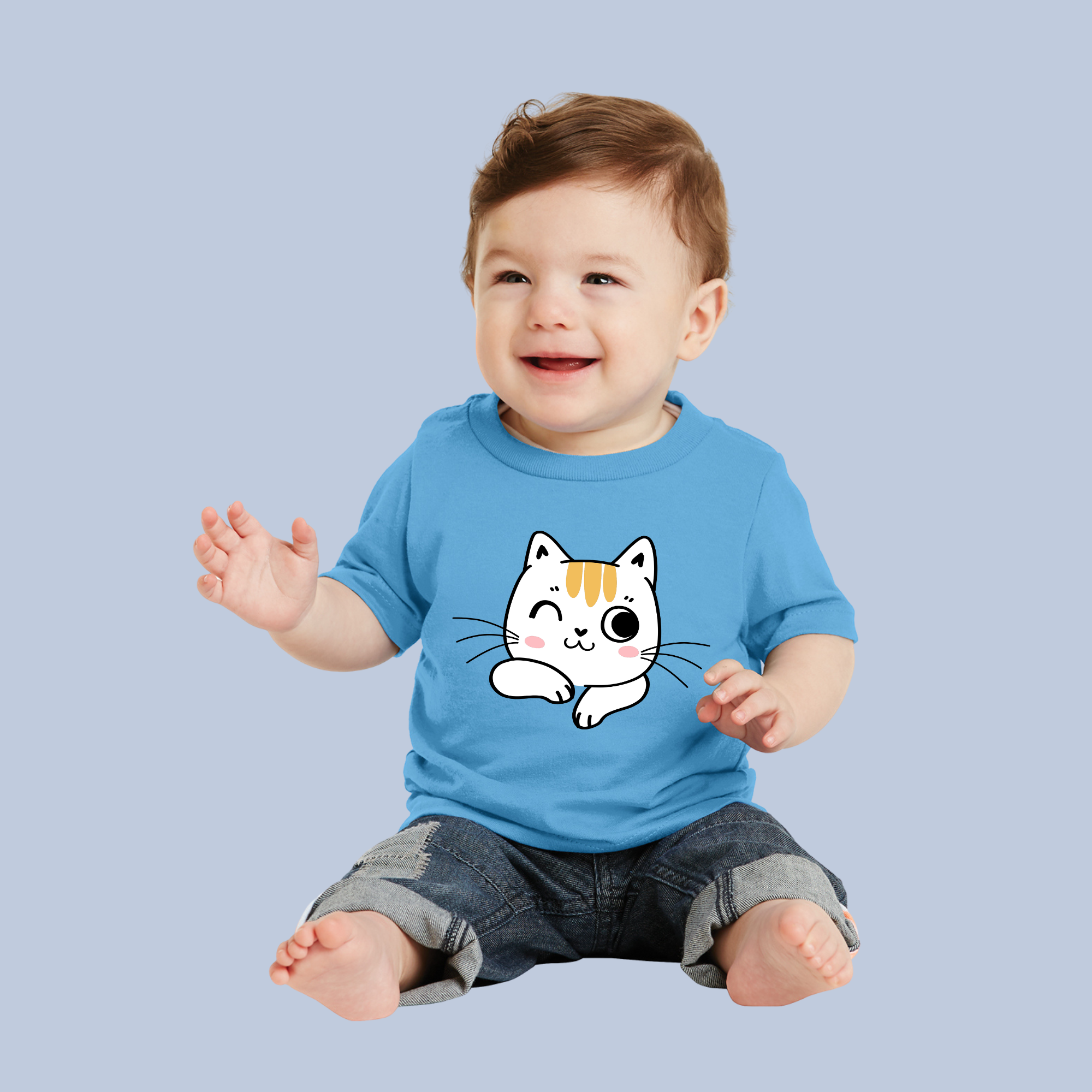 Winking Cute Cat Baby & Toddler T-Shirt 13