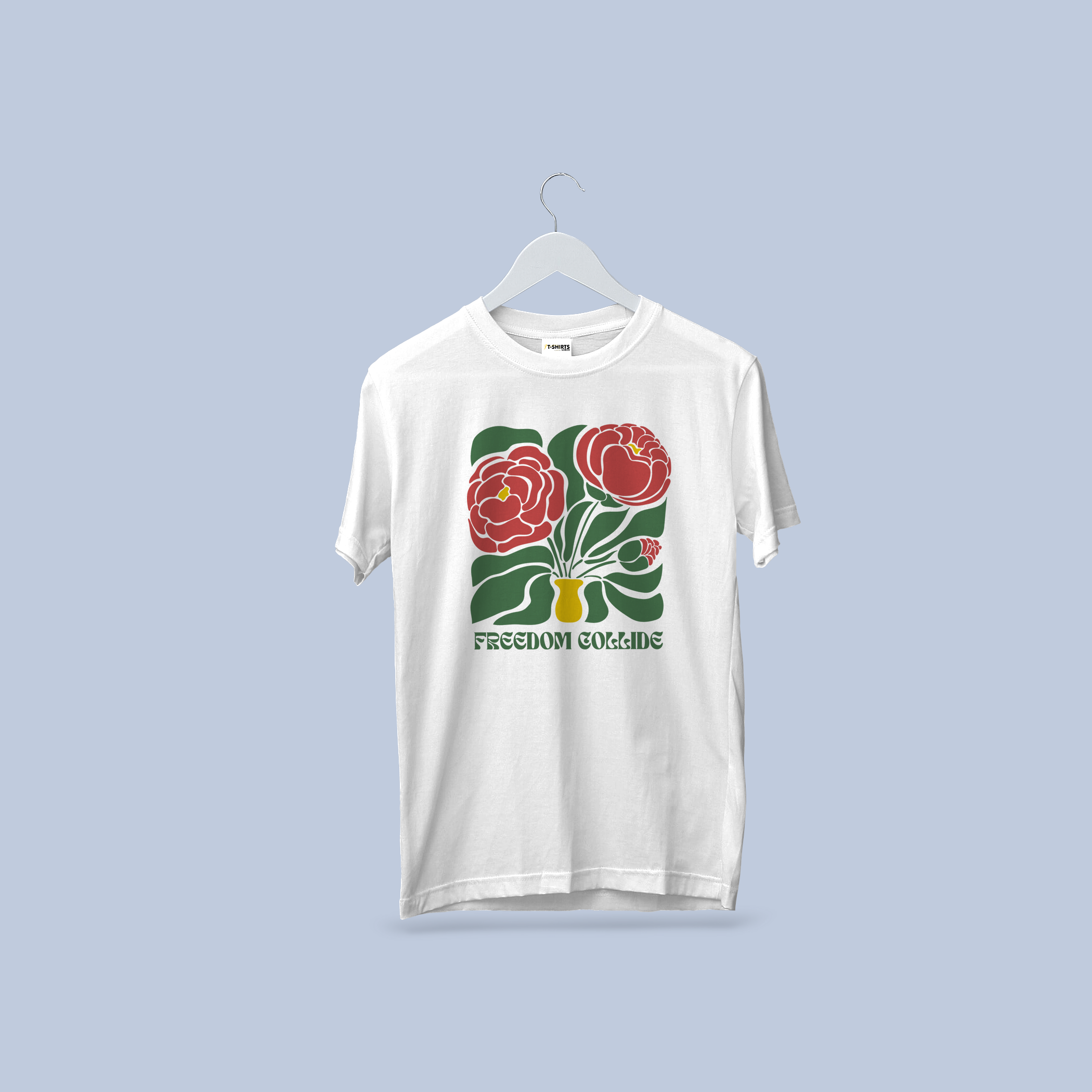 Freedom Collide: Retro Floral Graphic T-Shirt