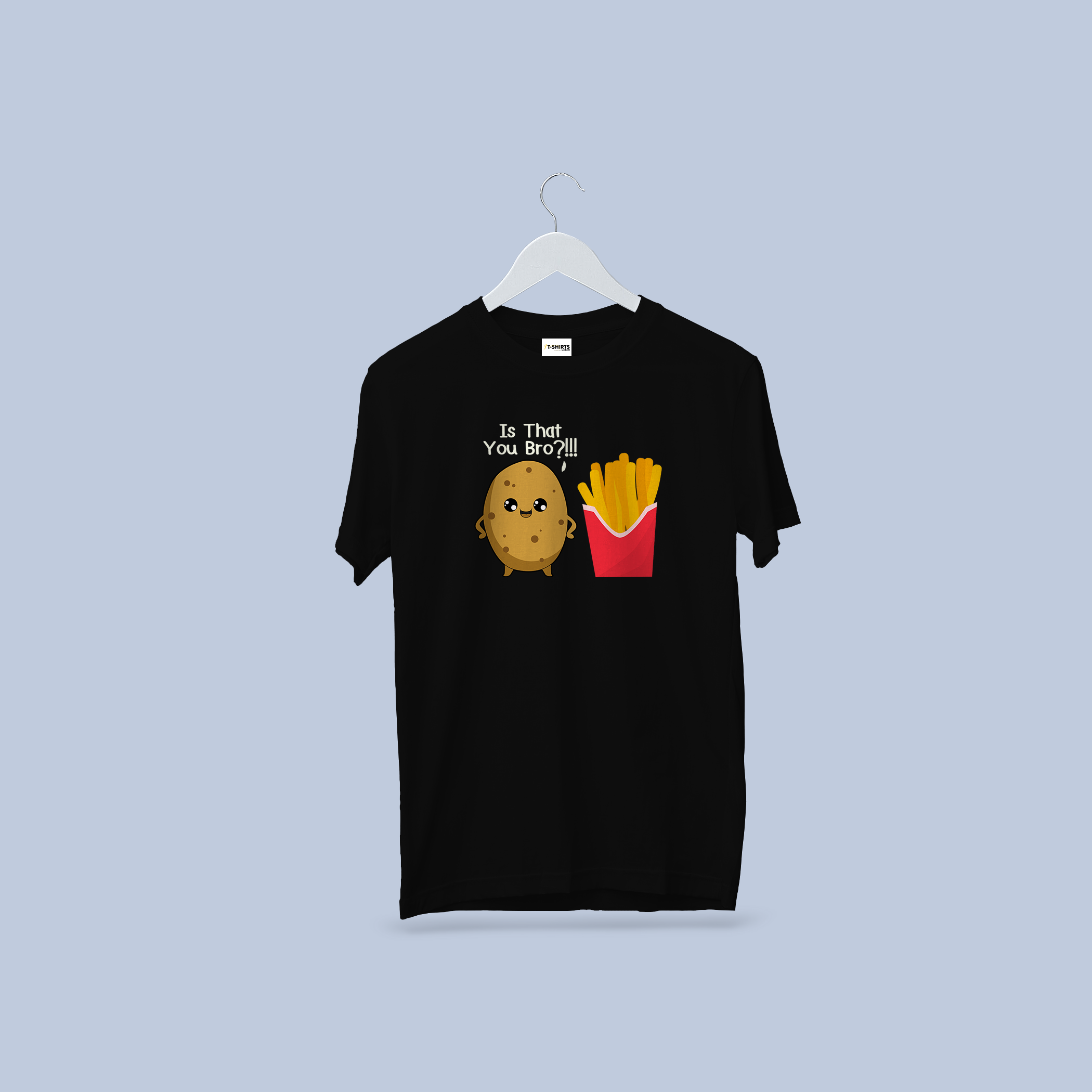 Is That You Bro?!! Funny Potato & Fries Cartoon T-Shirt – Cute Food Humor Tee
