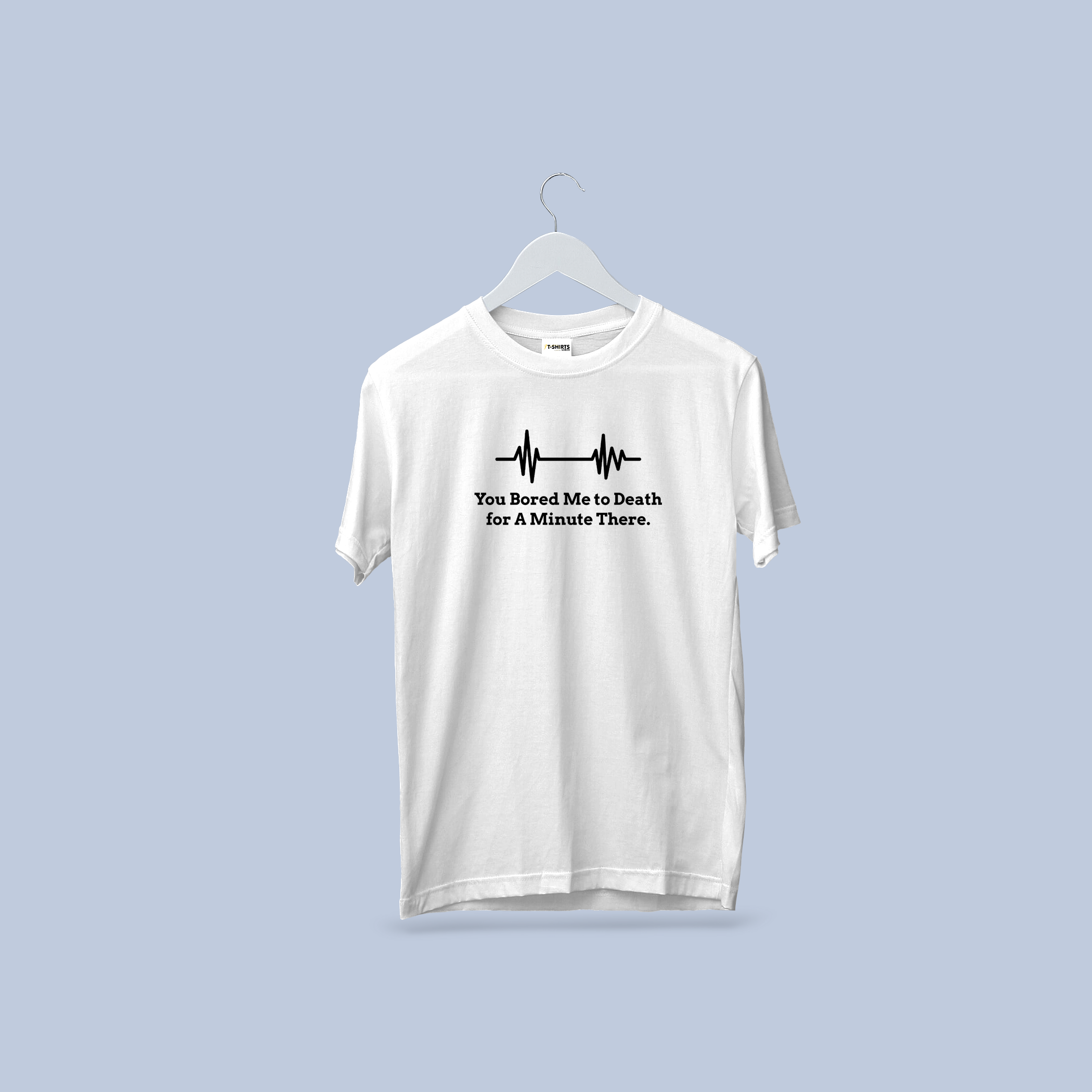 You Bored Me to Death Pulse Line Tee | Funny EKG Humor White T-Shirt