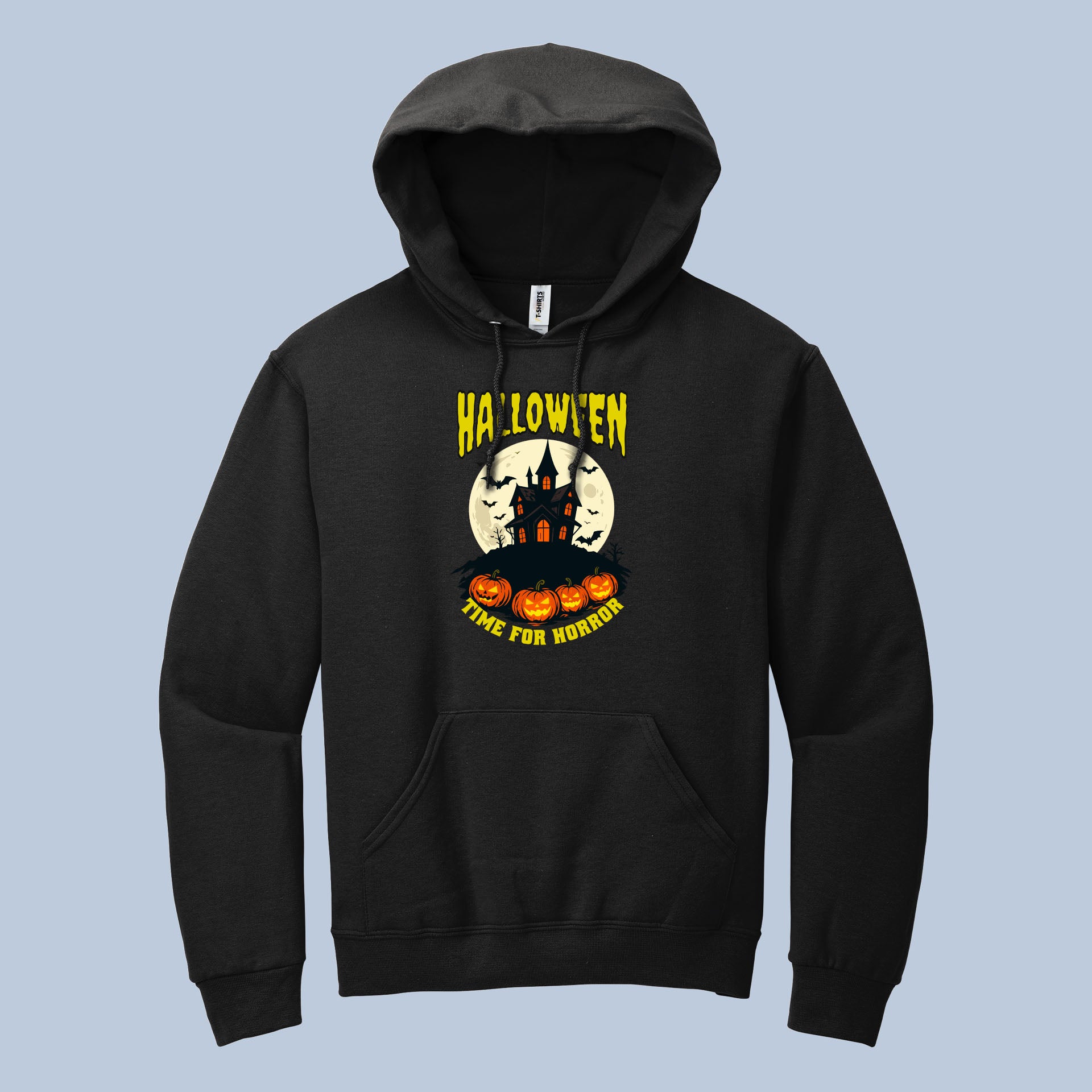 Halloween Time for Horror Hoodie – Haunted House & Pumpkin Design Scary Sweatshirt