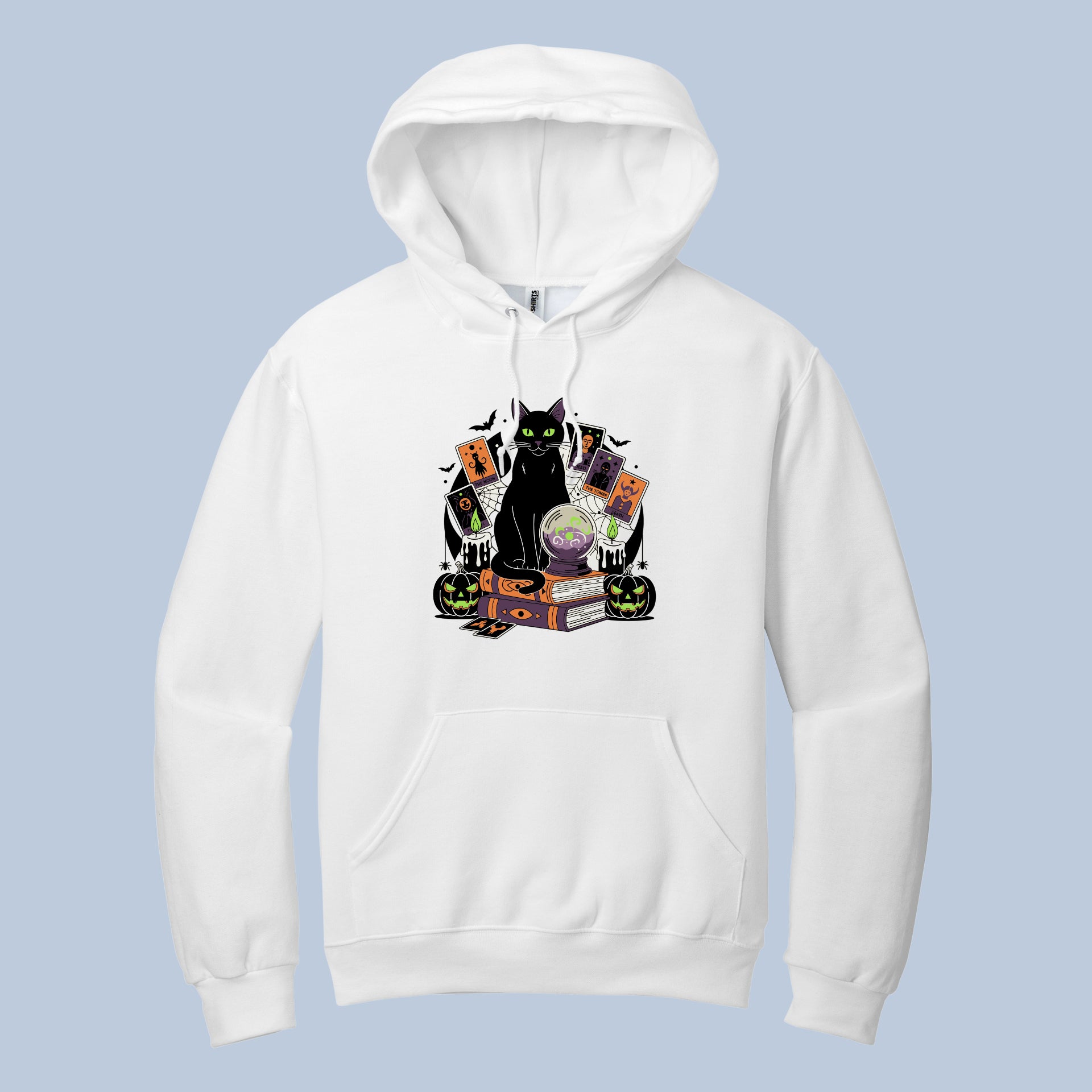 Mystic Black Cat Halloween Hoodie – Witchy Pumpkin Sweatshirt for Spooky Season