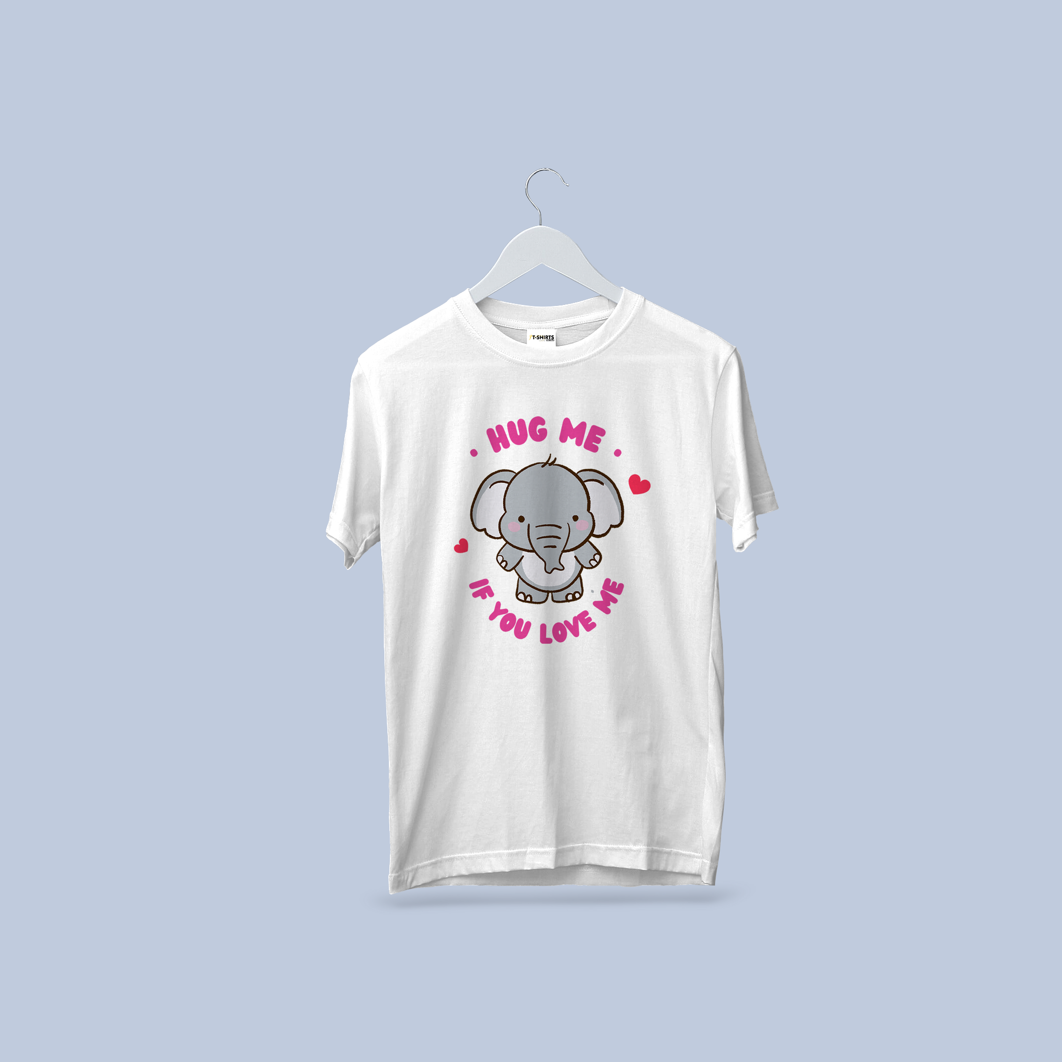 Hug Me If You Love Me T-Shirt – Cute Elephant Cartoon Tee