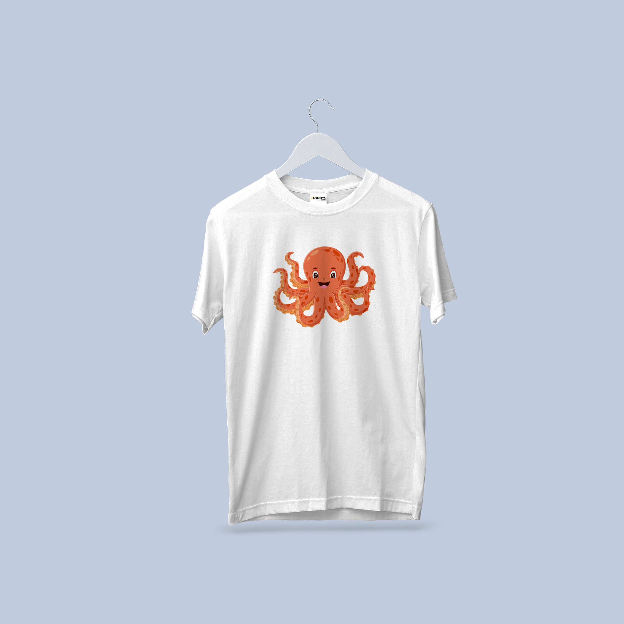 Cute Orange Octopus Graphic T-Shirt - Ocean Life Tee