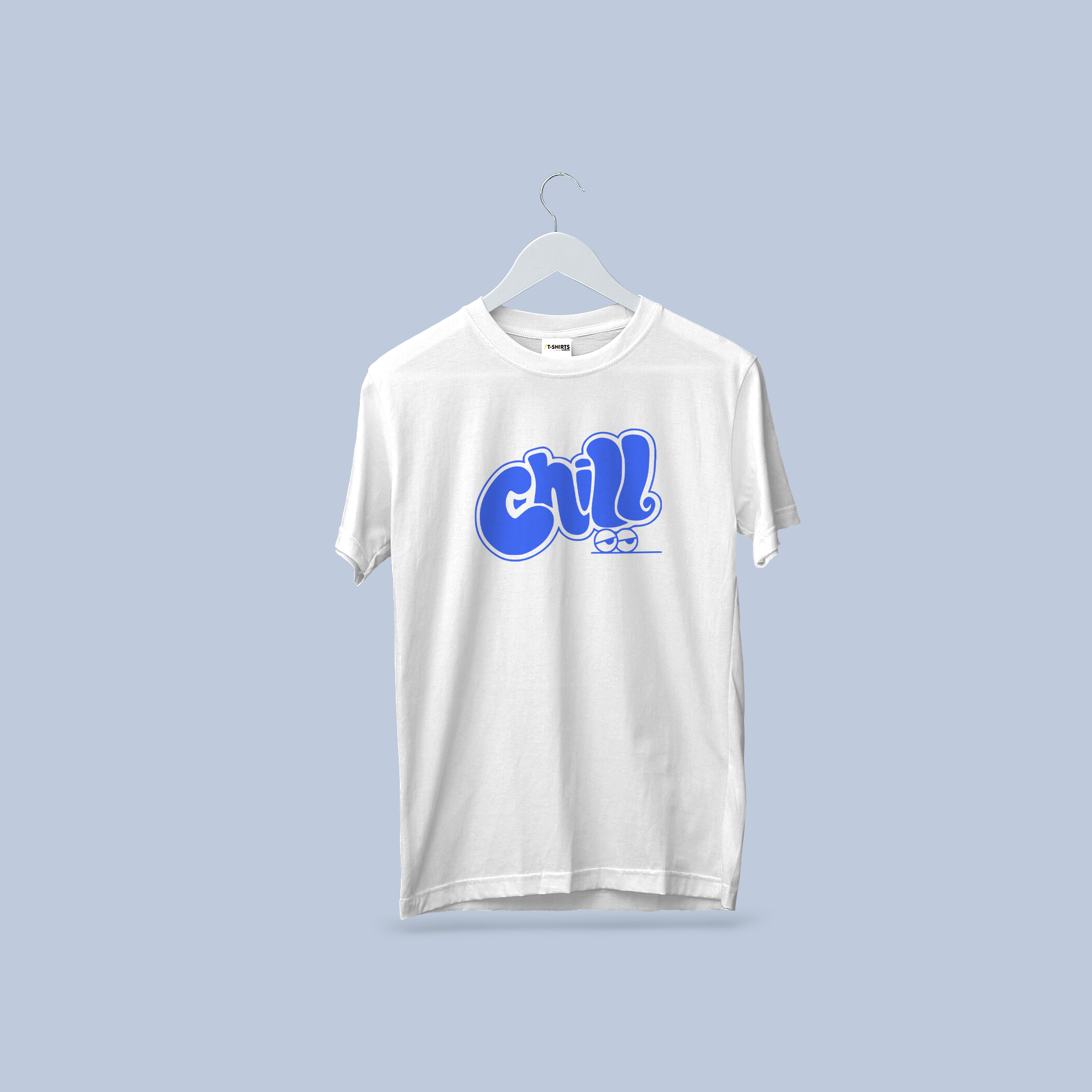 Chill Blue Bubble Font Graphic T-Shirt | Relaxed Vibes Tee