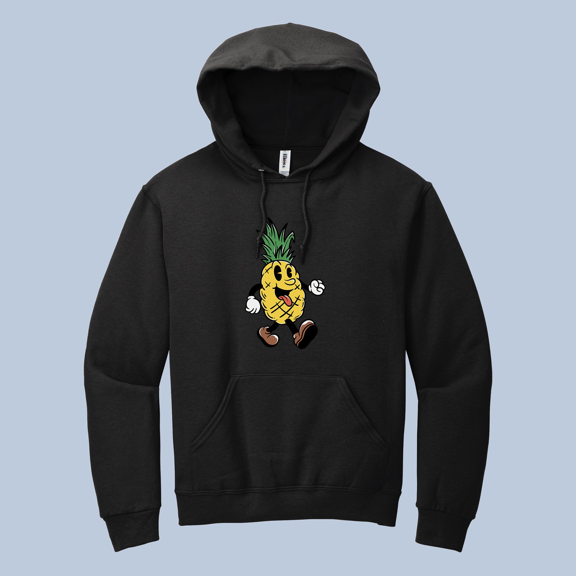 Happy Pineapple Walk" Unisex Hoodie | Cartoon Fruit Graphic Sweatshirt