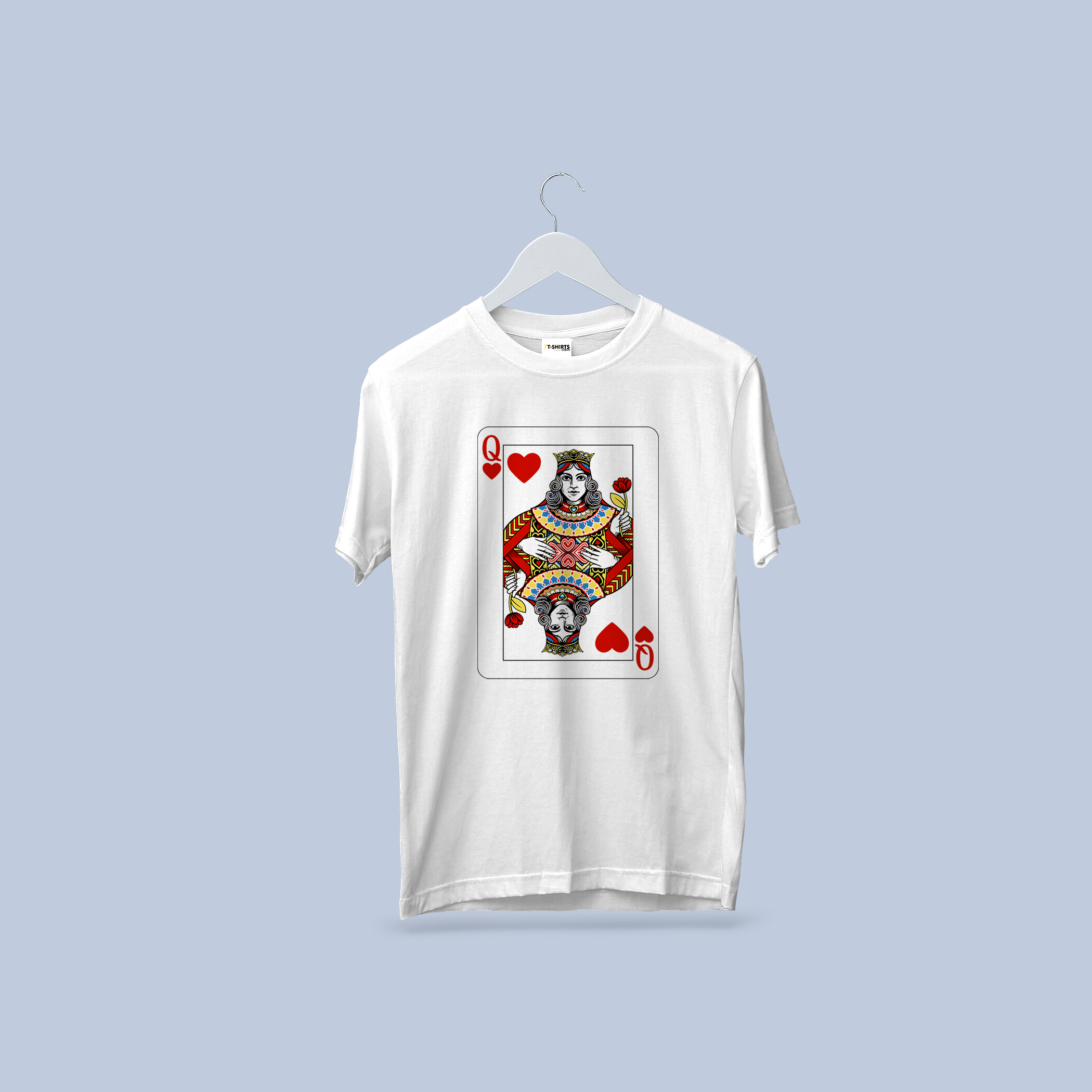 Queen of Hearts Playing Card Graphic T-Shirt