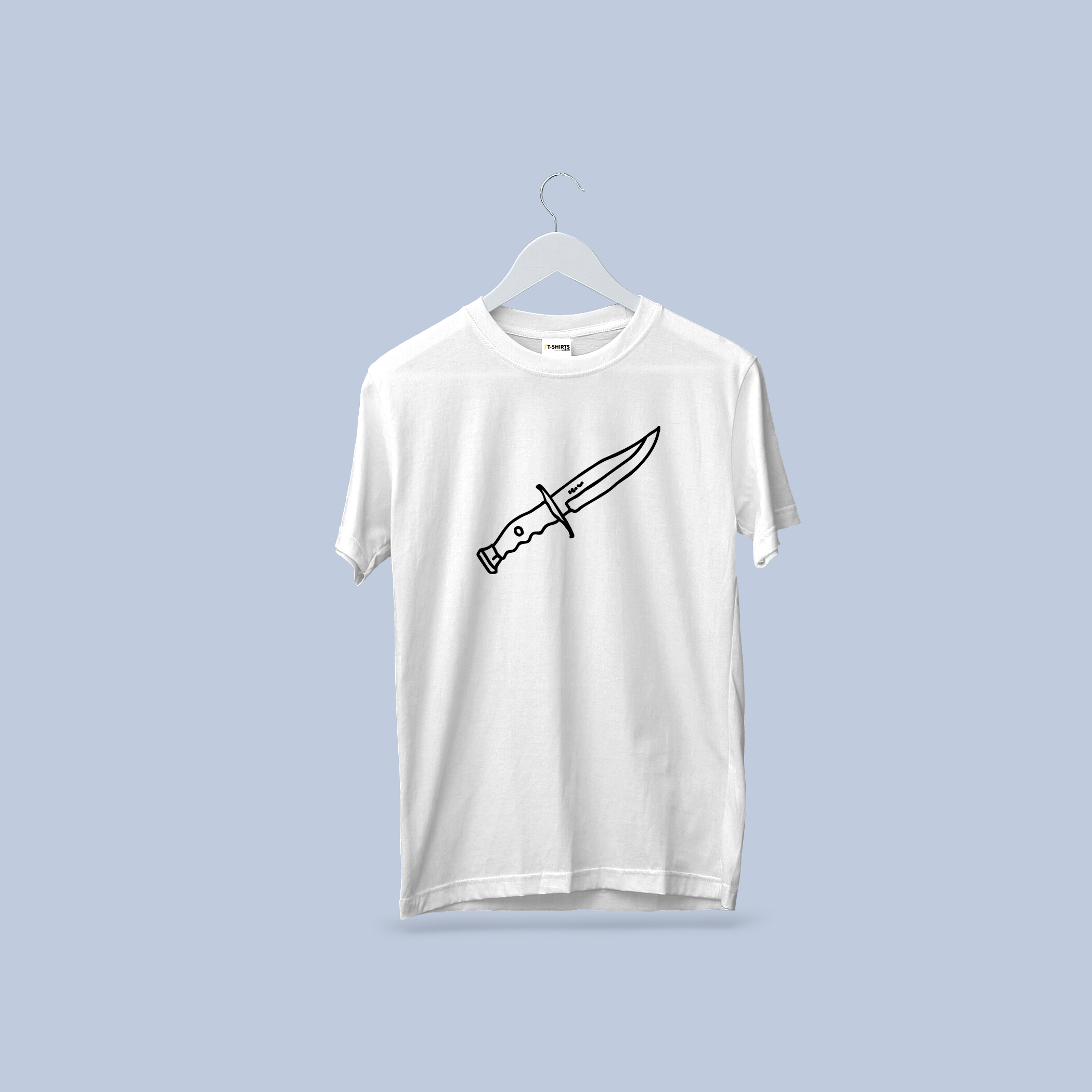 Knife Graphic Tee - White Casual T-Shirt