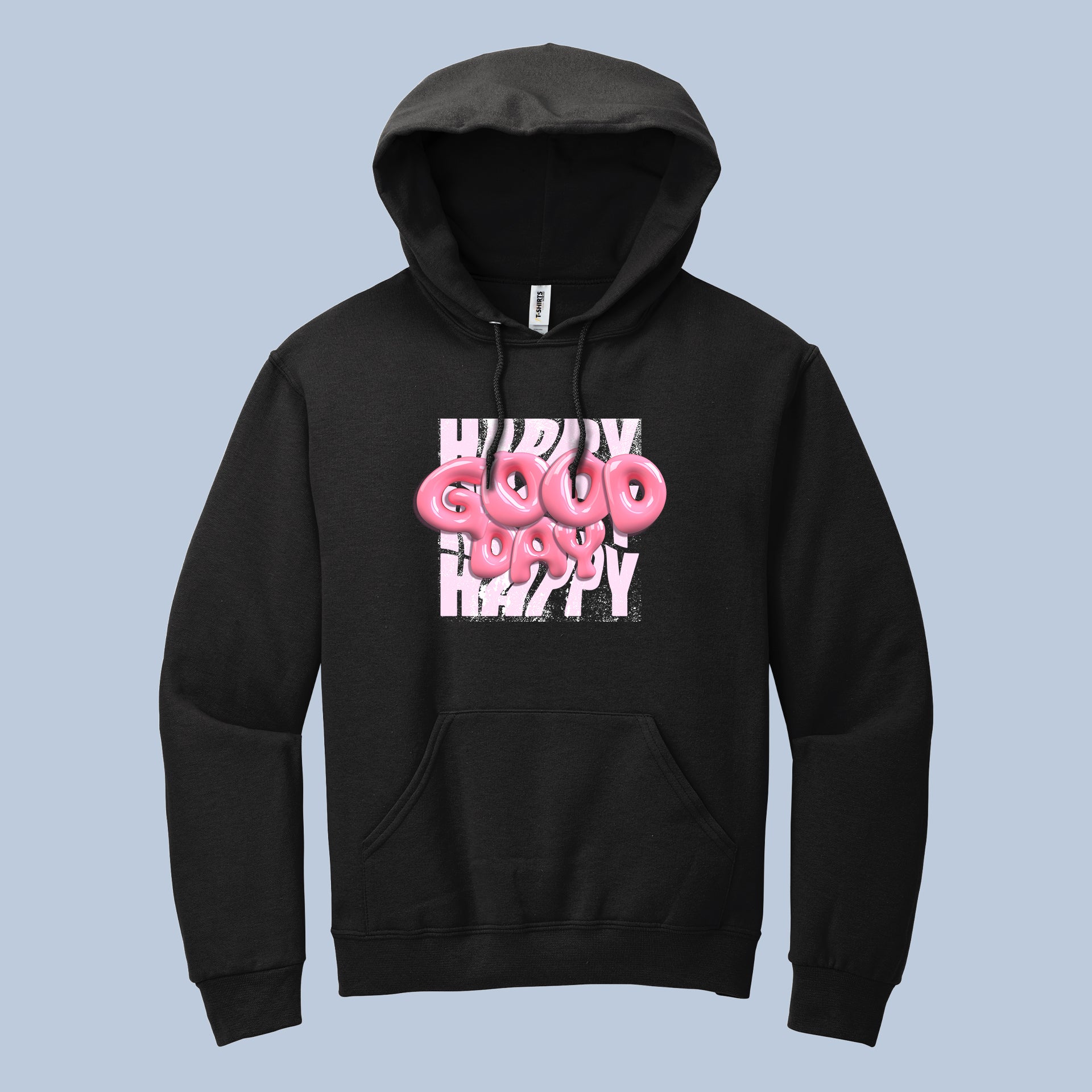 Happy Good Happy" 3D Bubble Font Streetwear Hoodie