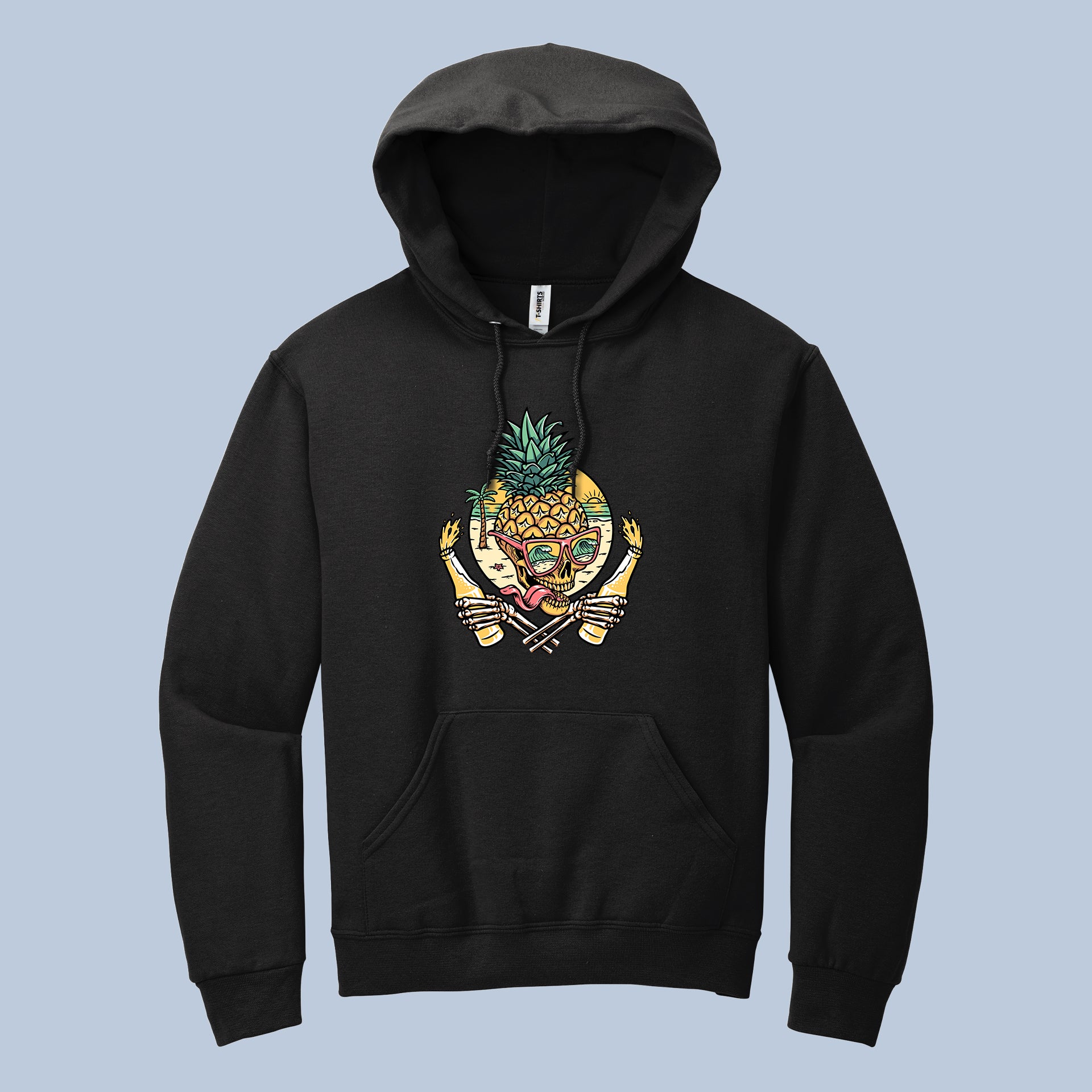 Tropical Pirate Skull" Unisex Hoodie | Pineapple & Crossbones Graphic Sweatshirt