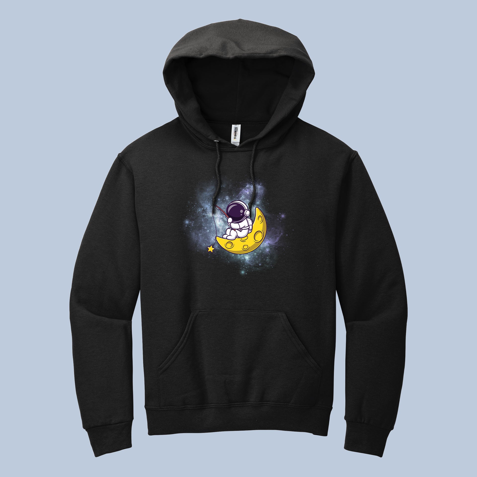 Astronaut on Moon Hoodie – Space Cartoon Galaxy Pullover