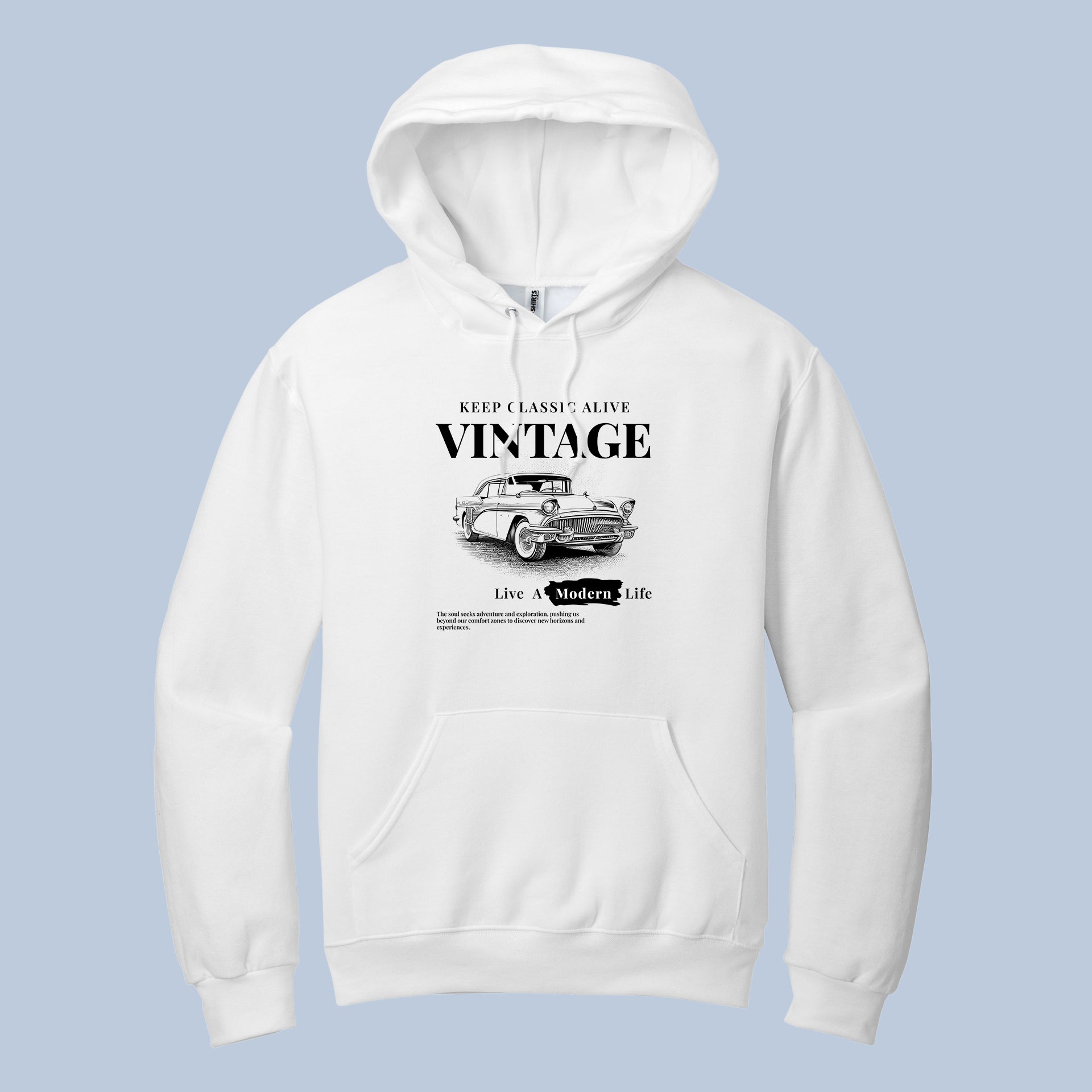 Vintage Car Hoodie, Classic Car, Old School, American Car, 1957 Chevy