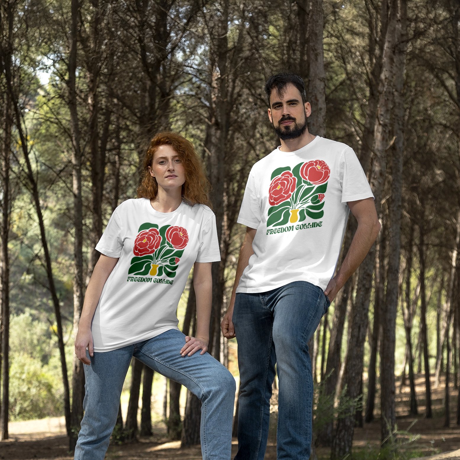 Freedom Collide: Retro Floral Graphic T-Shirt 4