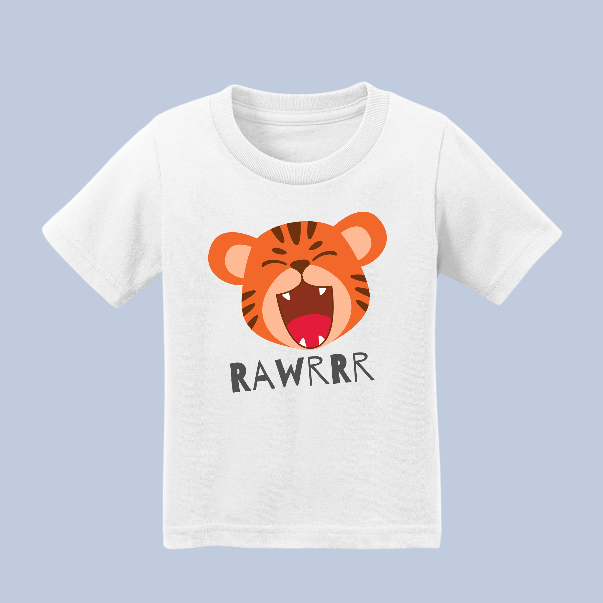 RAWRRR Happy Tiger Kids' T-Shirt - Soft Cotton Toddler Tee