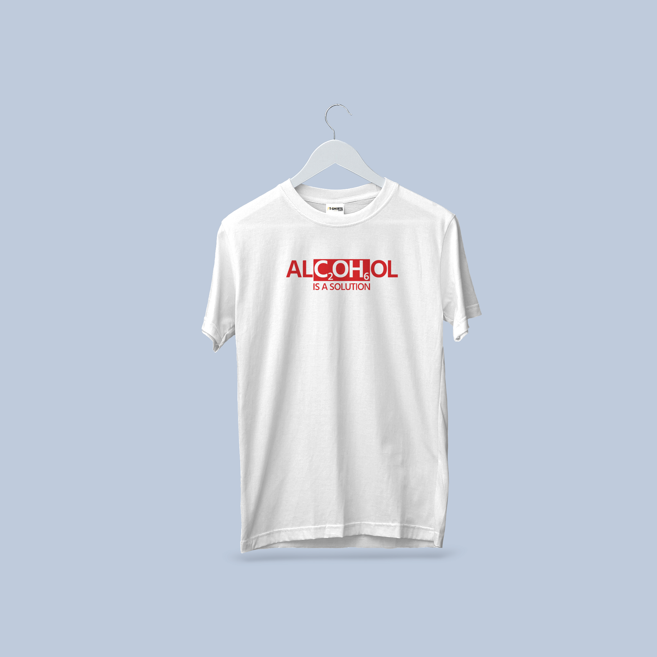 Alcohol Chemistry Funny Graphic T-Shirt – Alcohol is a Solution