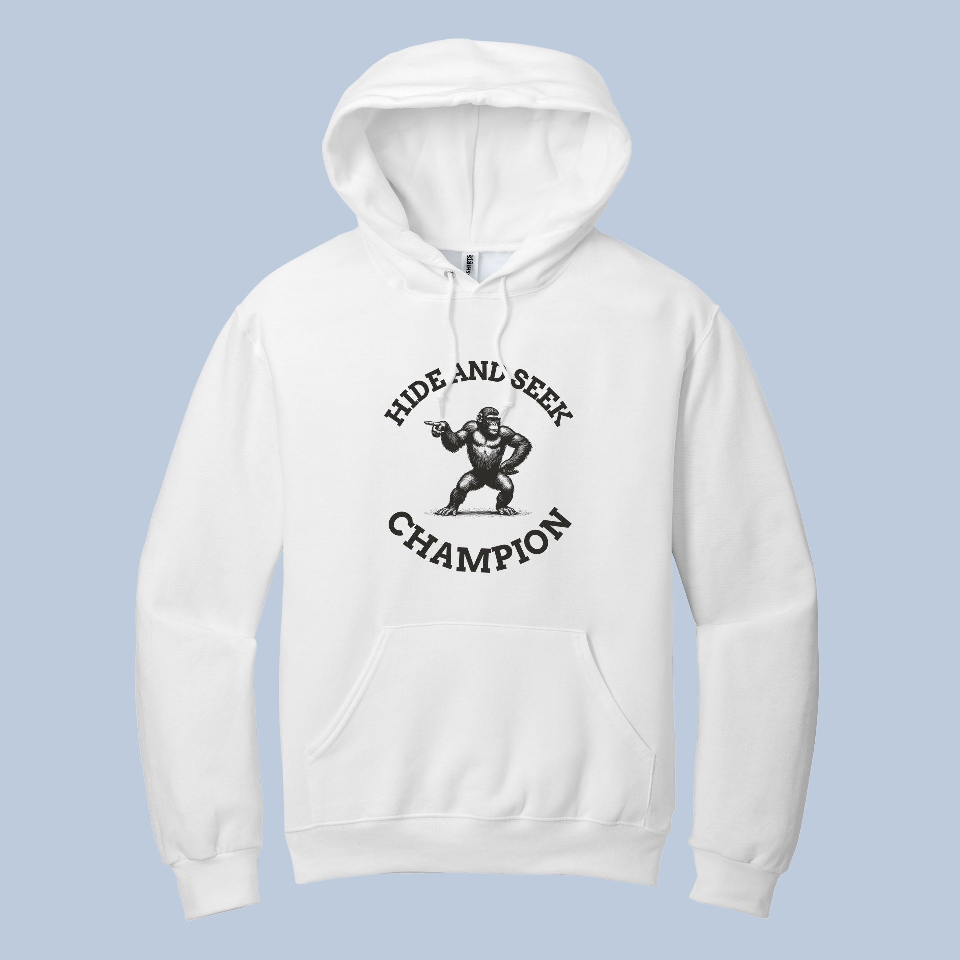 Hide and Seek Champion Gorilla Hoodie, Funny Gorilla Sweatshirt, Animal Humor, Primate Lover