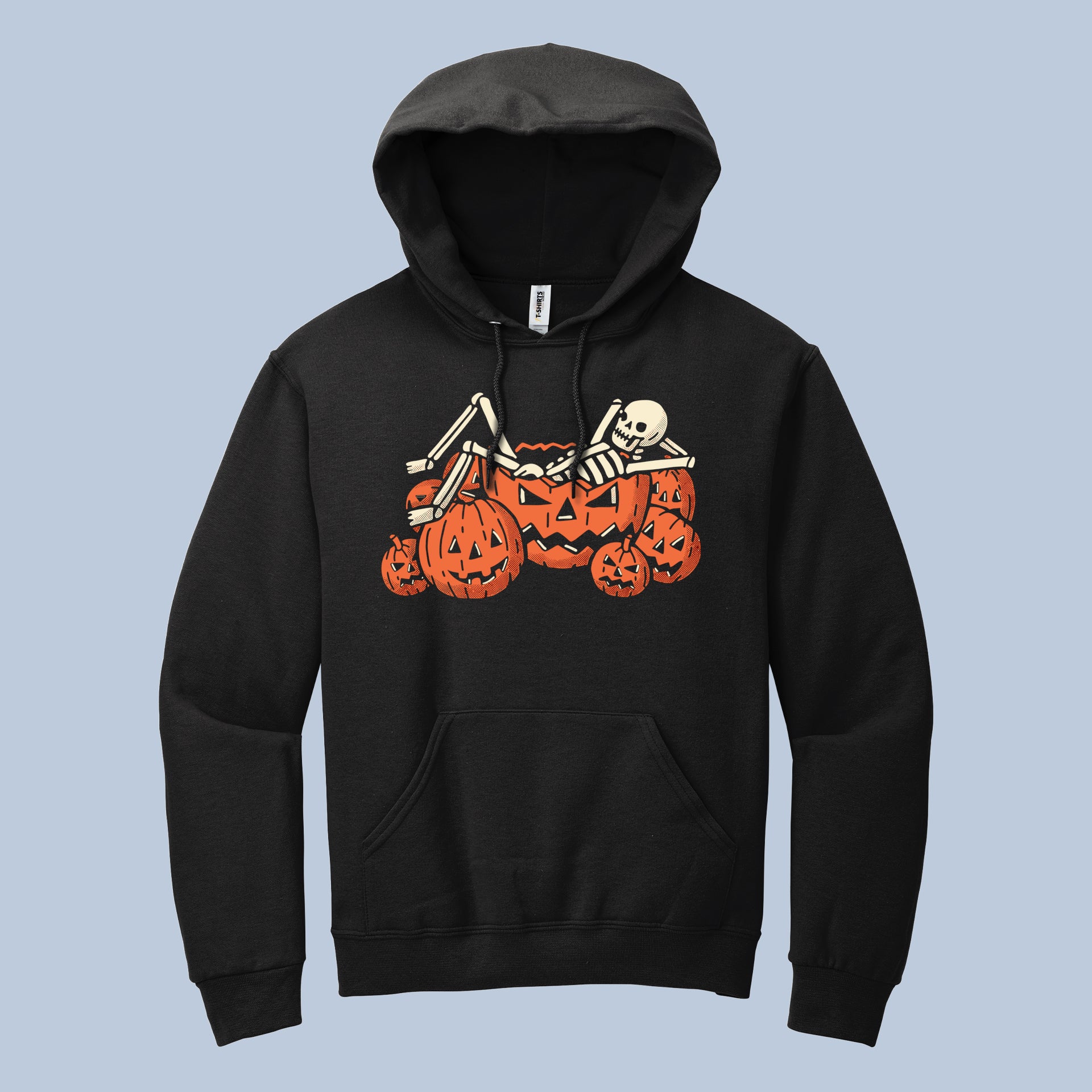Skeleton Pumpkin Ride Halloween Hoodie – Funny Spooky Fall Sweatshirt for Men & Women