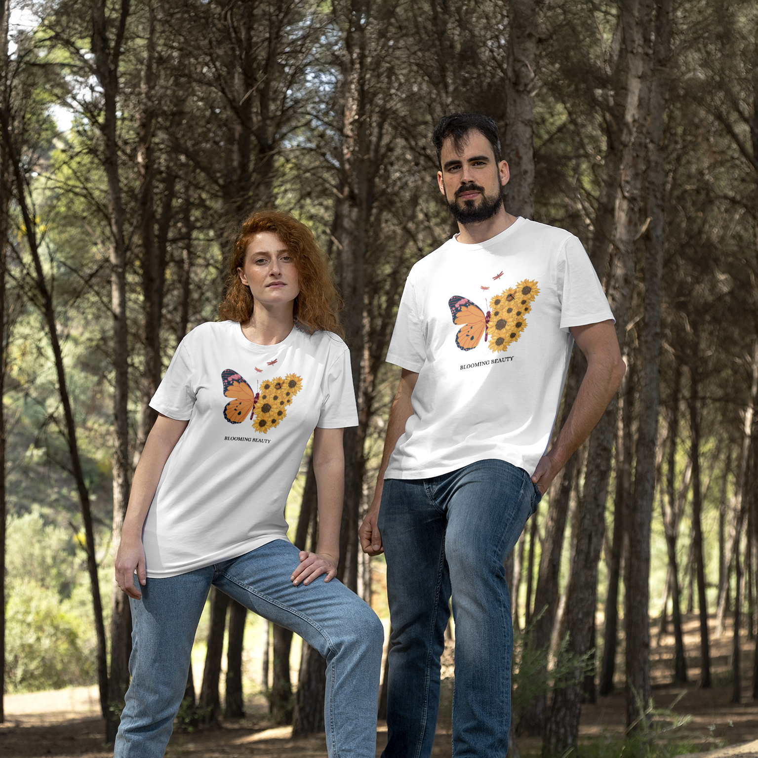 Blooming Beauty Butterfly & Sunflower Graphic T-Shirt 4