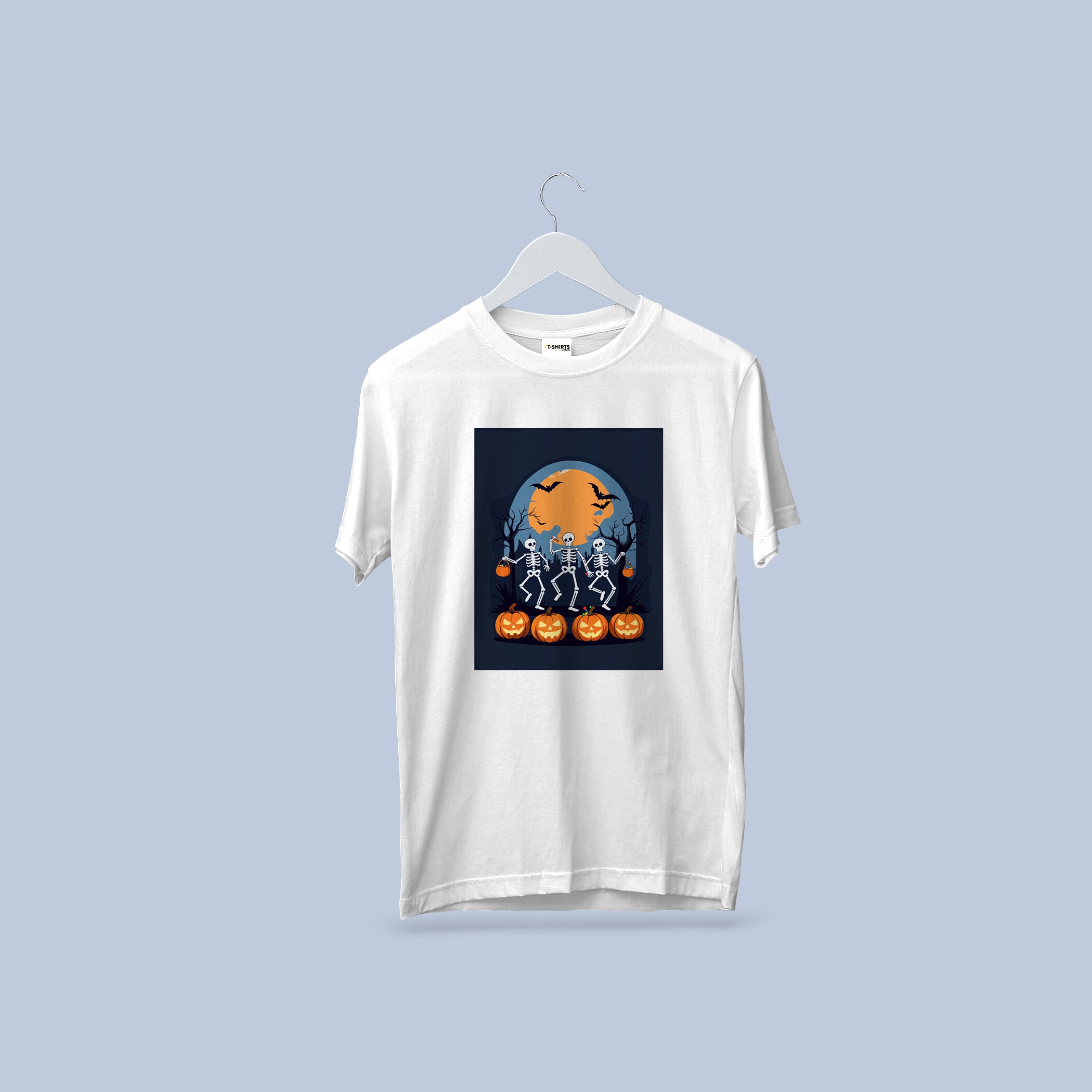 Dancing Skeletons Halloween T-Shirt – Funny Pumpkin & Ghost Spooky Tee