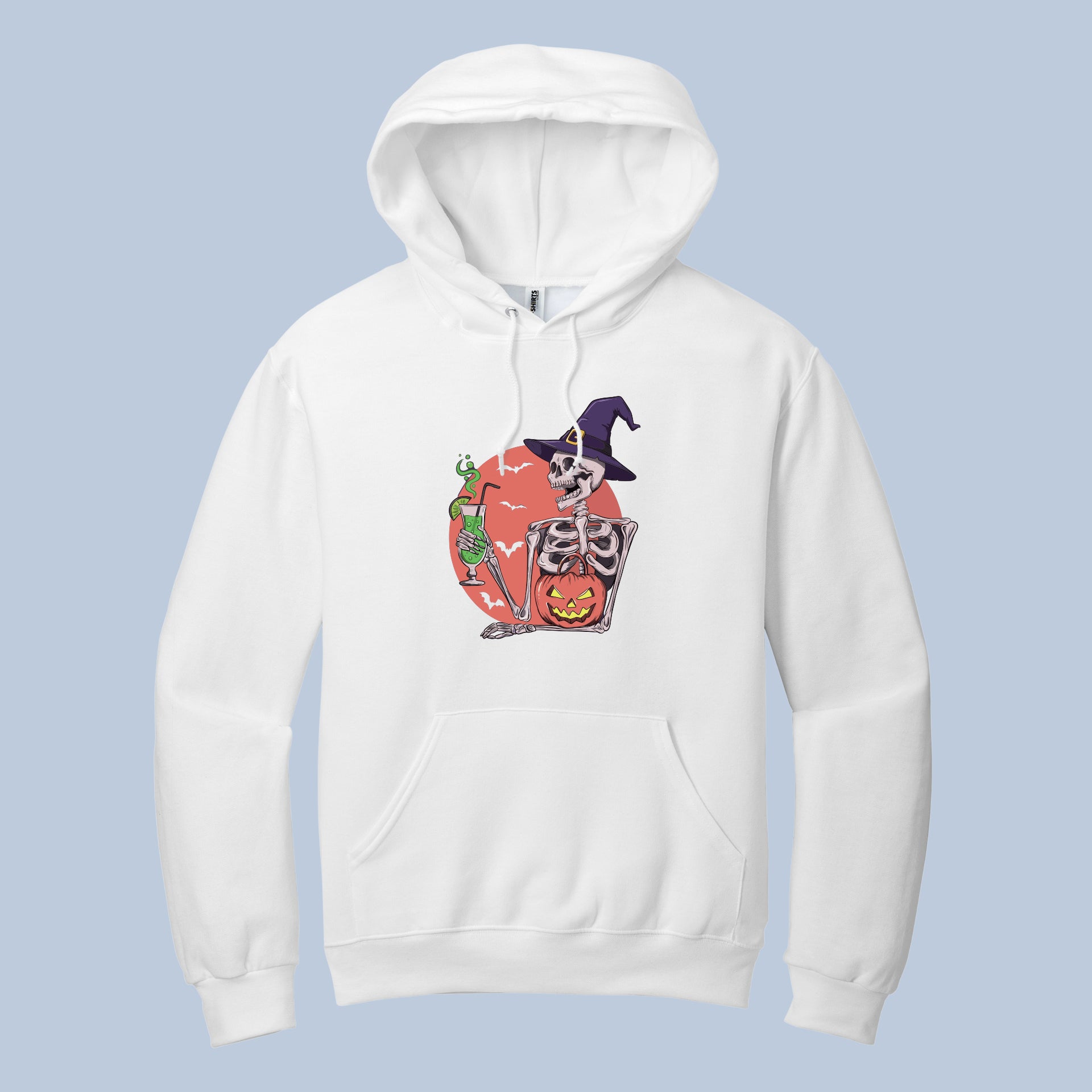 Witchy Skeleton Halloween Hoodie – Funny Skeleton With Potion and Pumpkin Sweatshirt