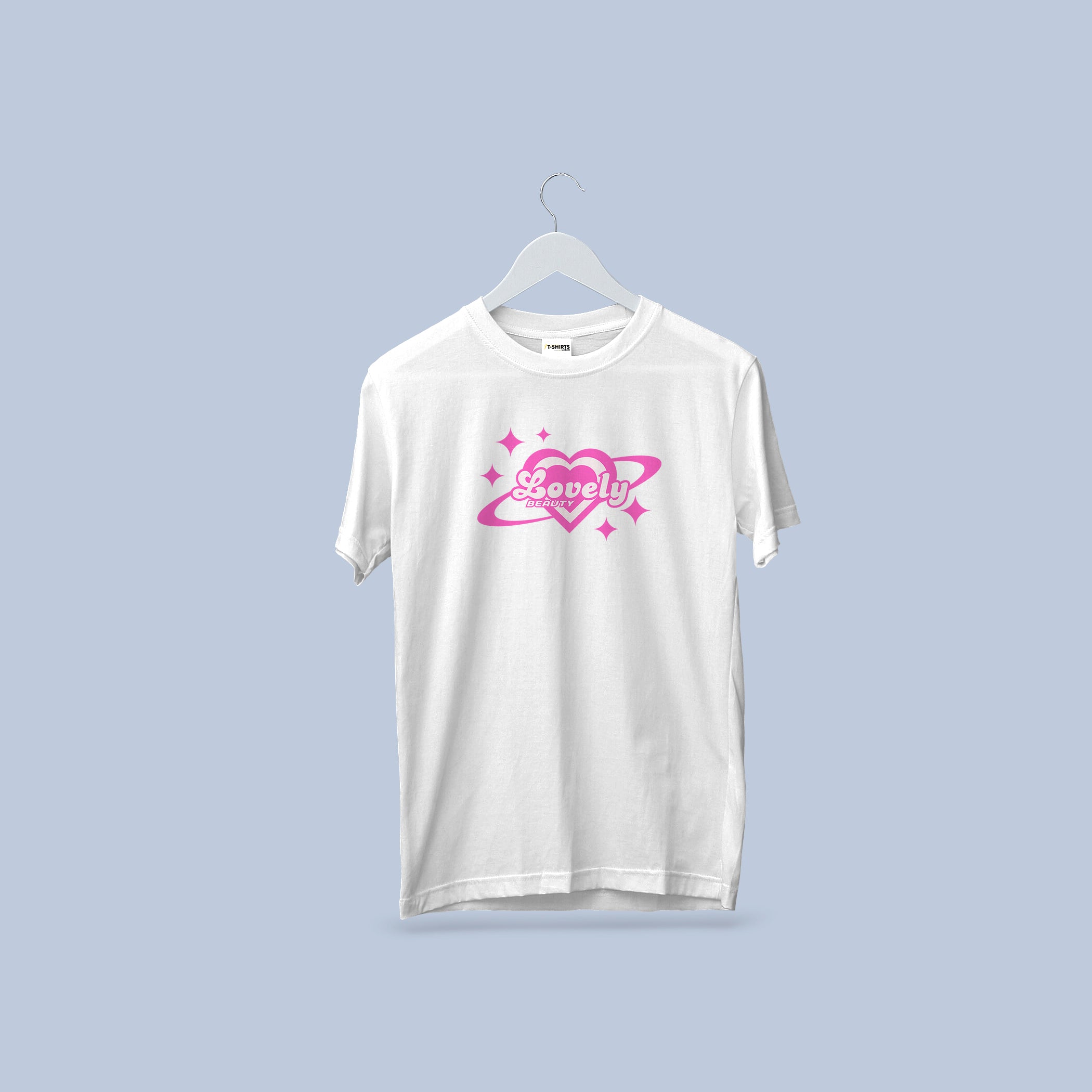 Cute Pink Heart and Stars Graphic Tee