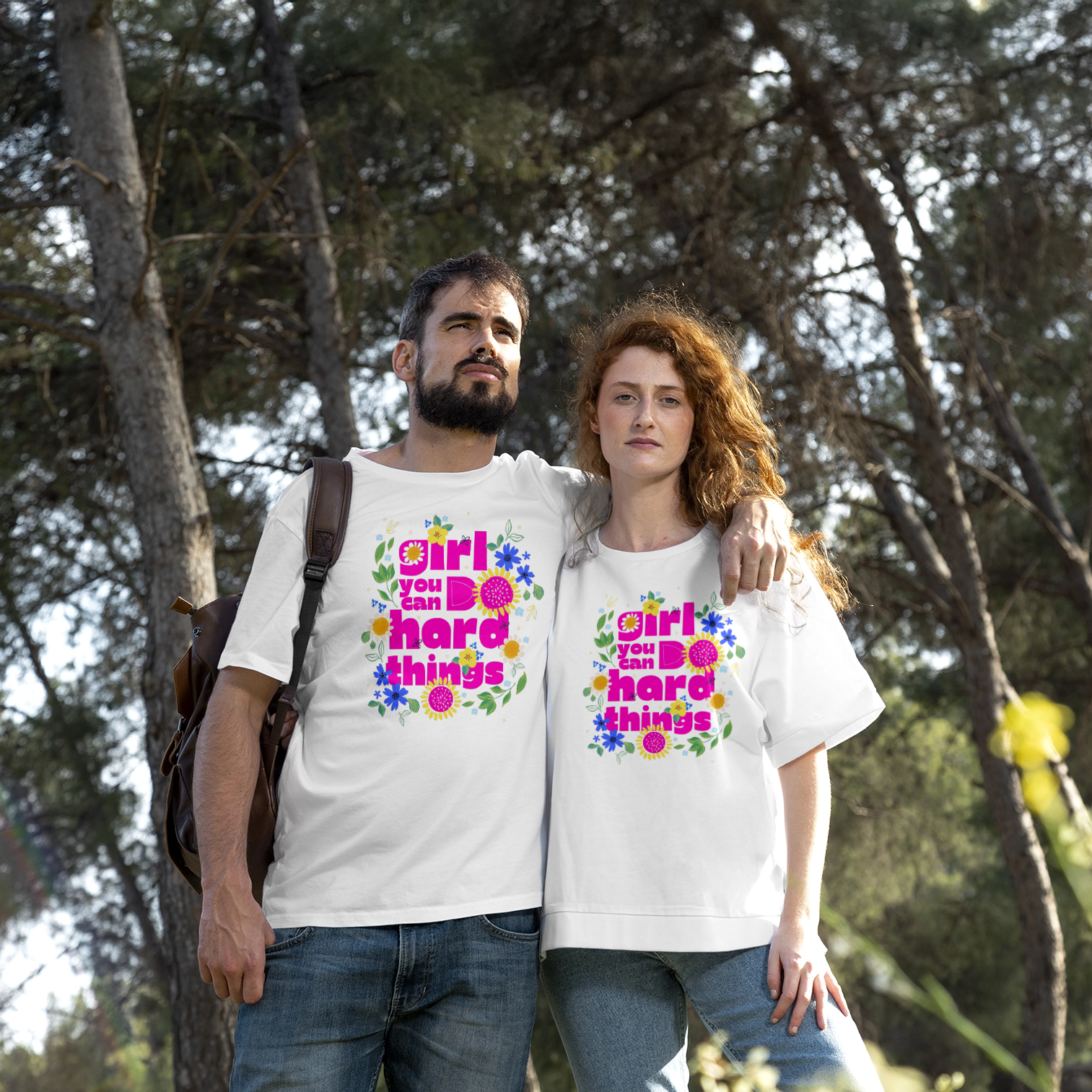 Girl You Can Do Hard Things Floral Graphic T-Shirt