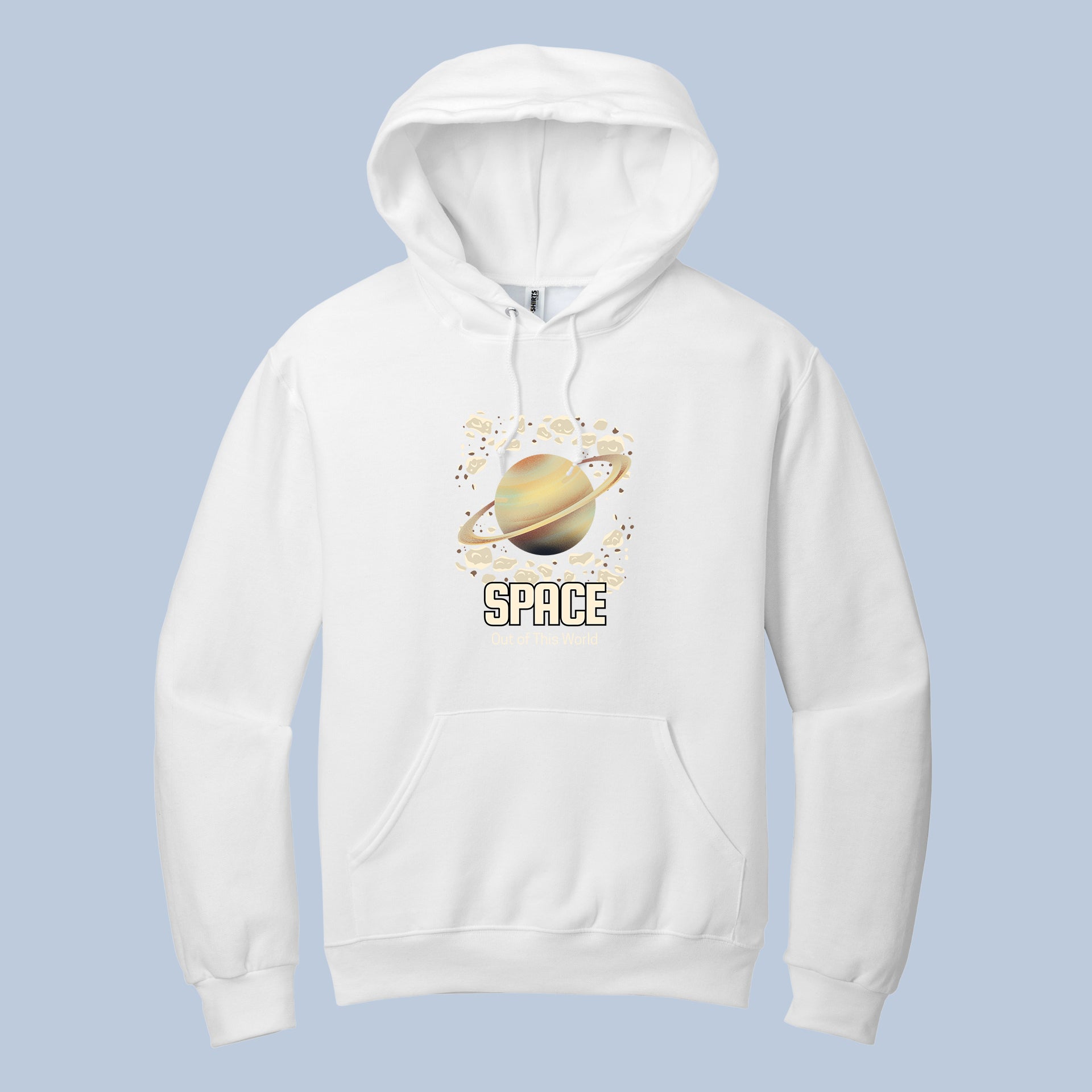 Out of This World Space & Saturn Planet Graphic Hoodie