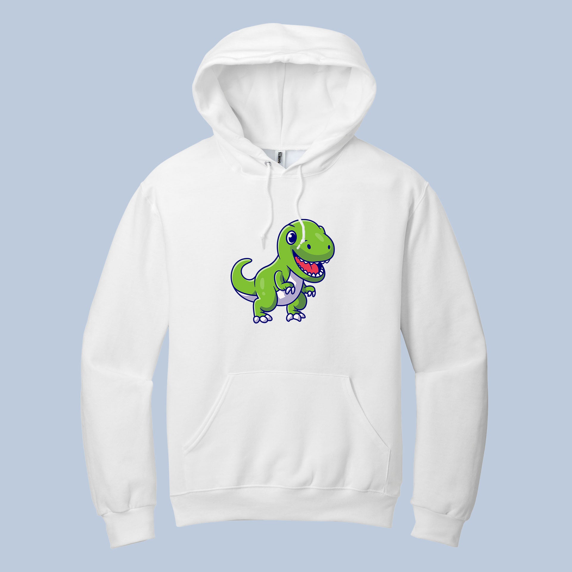 Cute T-Rex Dinosaur Hoodie – Green Cartoon Dino Pullover