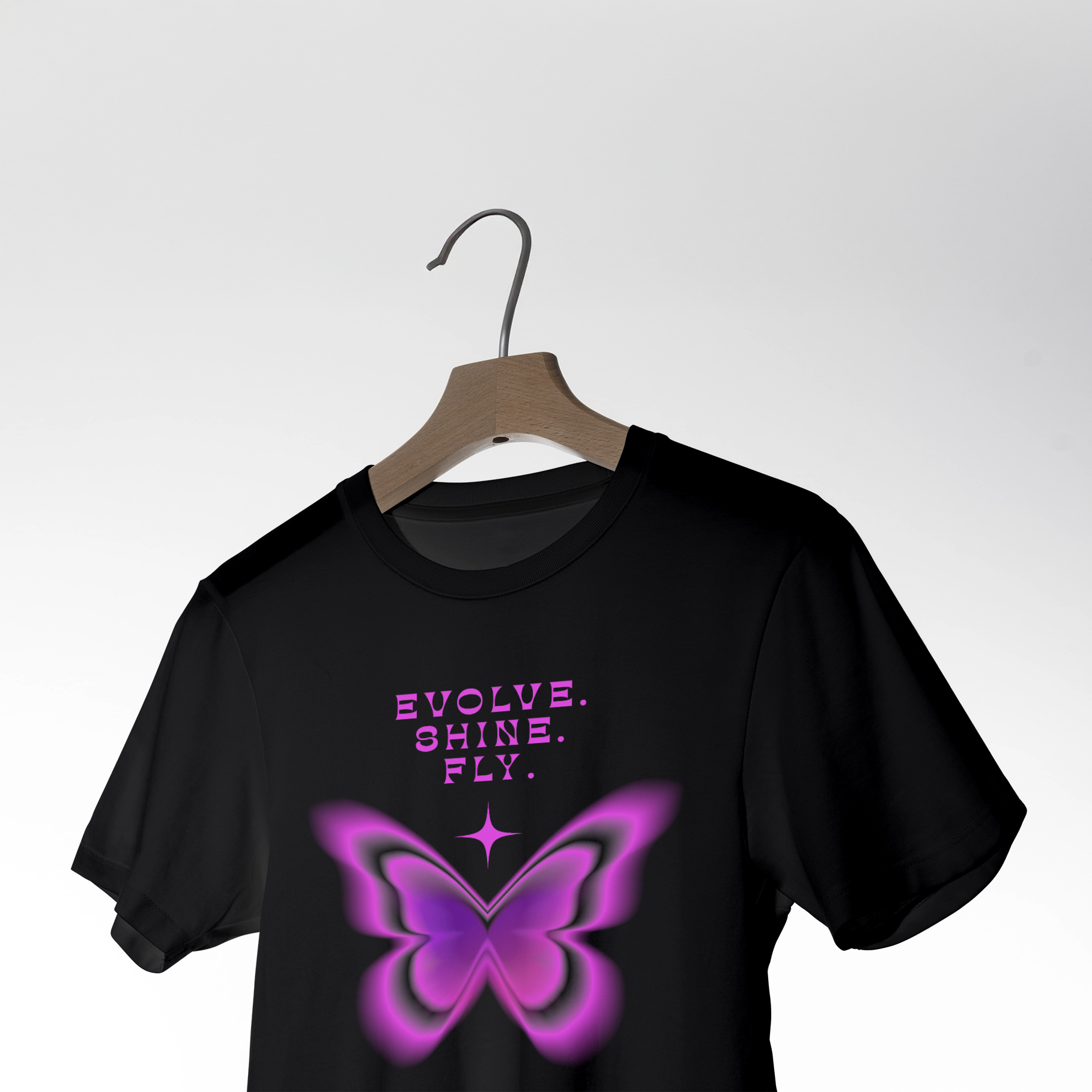 Evolve. Shine. Fly. Butterfly T-Shirt 3