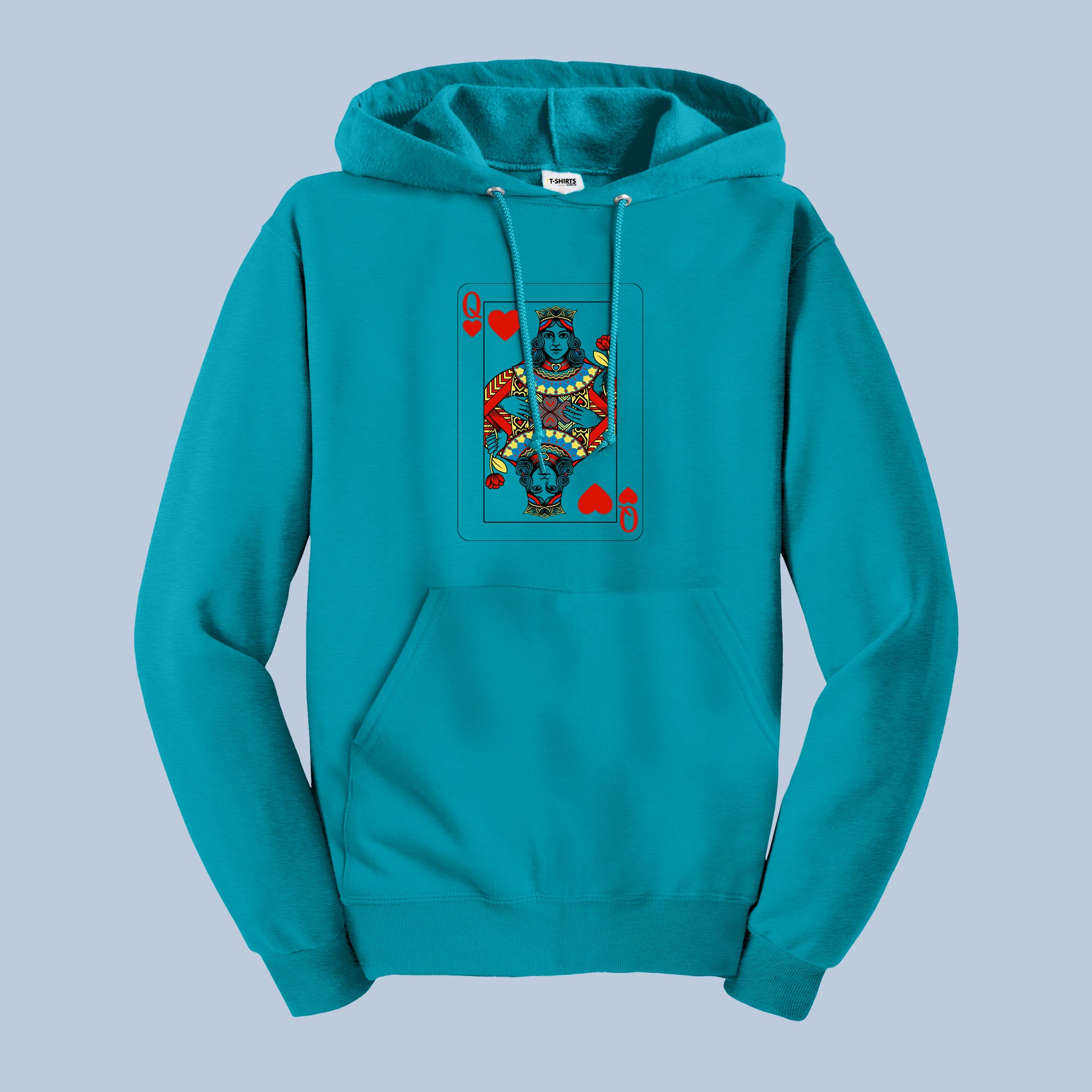 Queen of Hearts Card Hoodie | Playing Card Graphic Sweatshirt