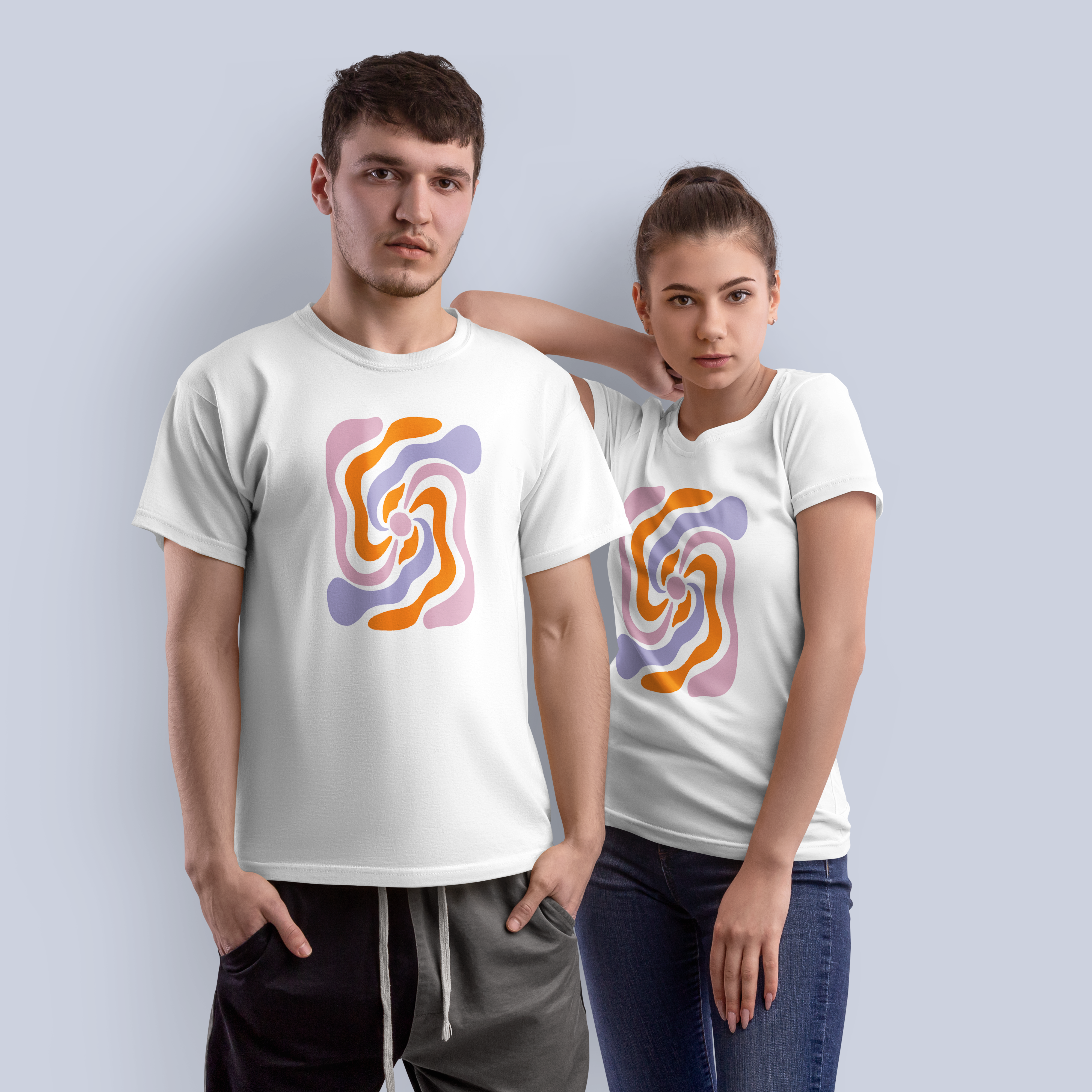 Abstract Swirl Art T-Shirt - Psychedelic & Colorful Cotton Tee 7
