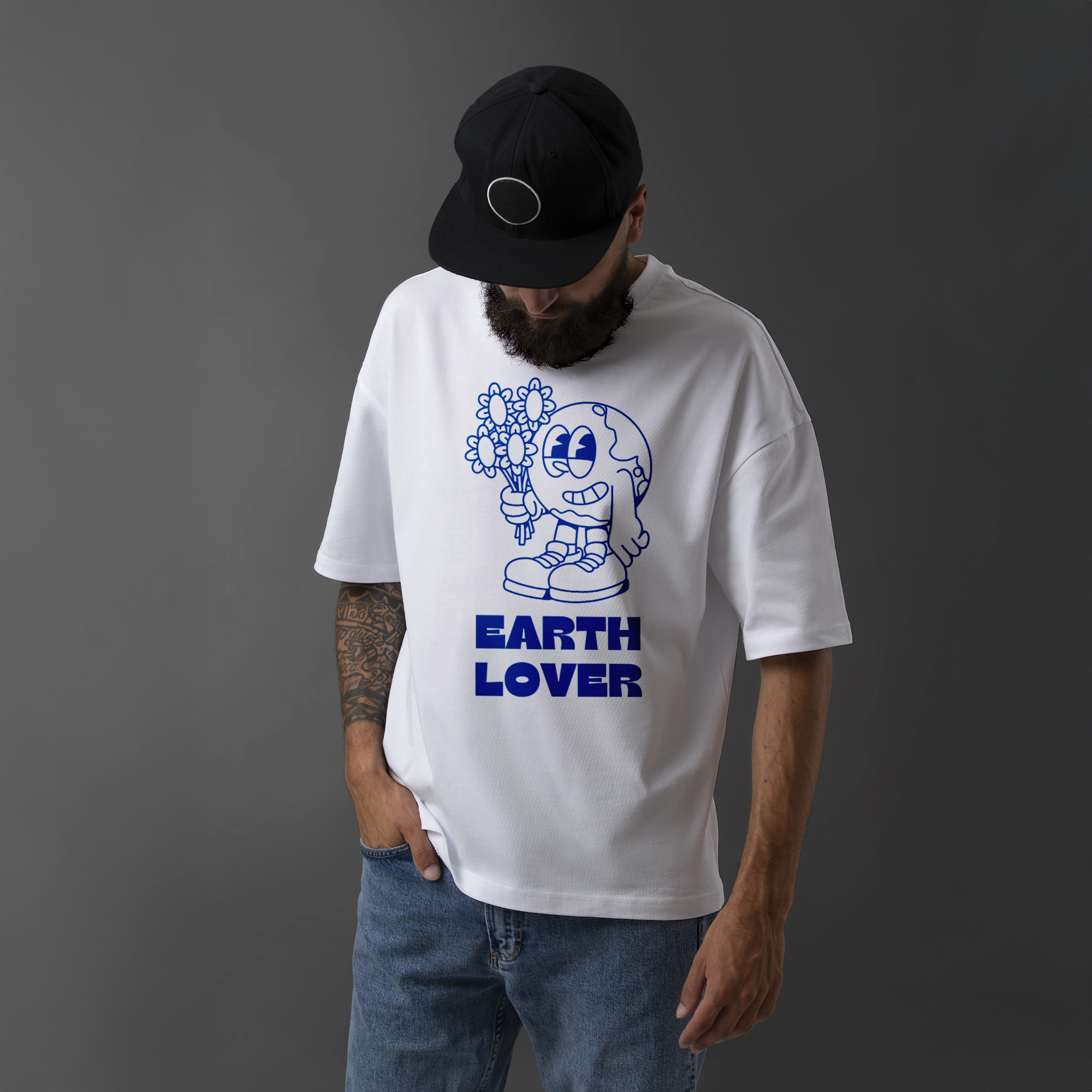 Earth Lover Retro Planet Graphic T-Shirt | Eco-Friendly Style