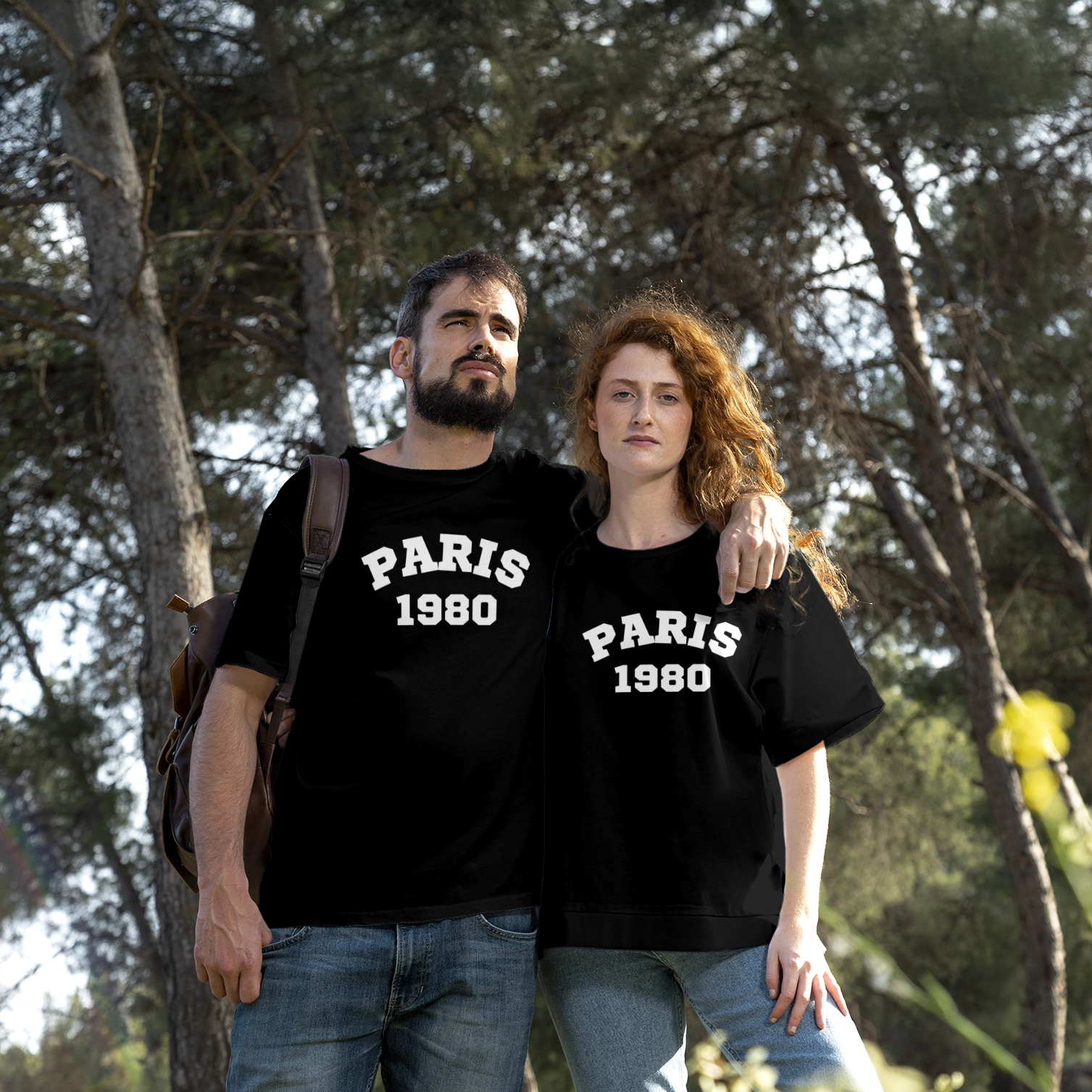 PARIS 1980 Black Graphic T-Shirt