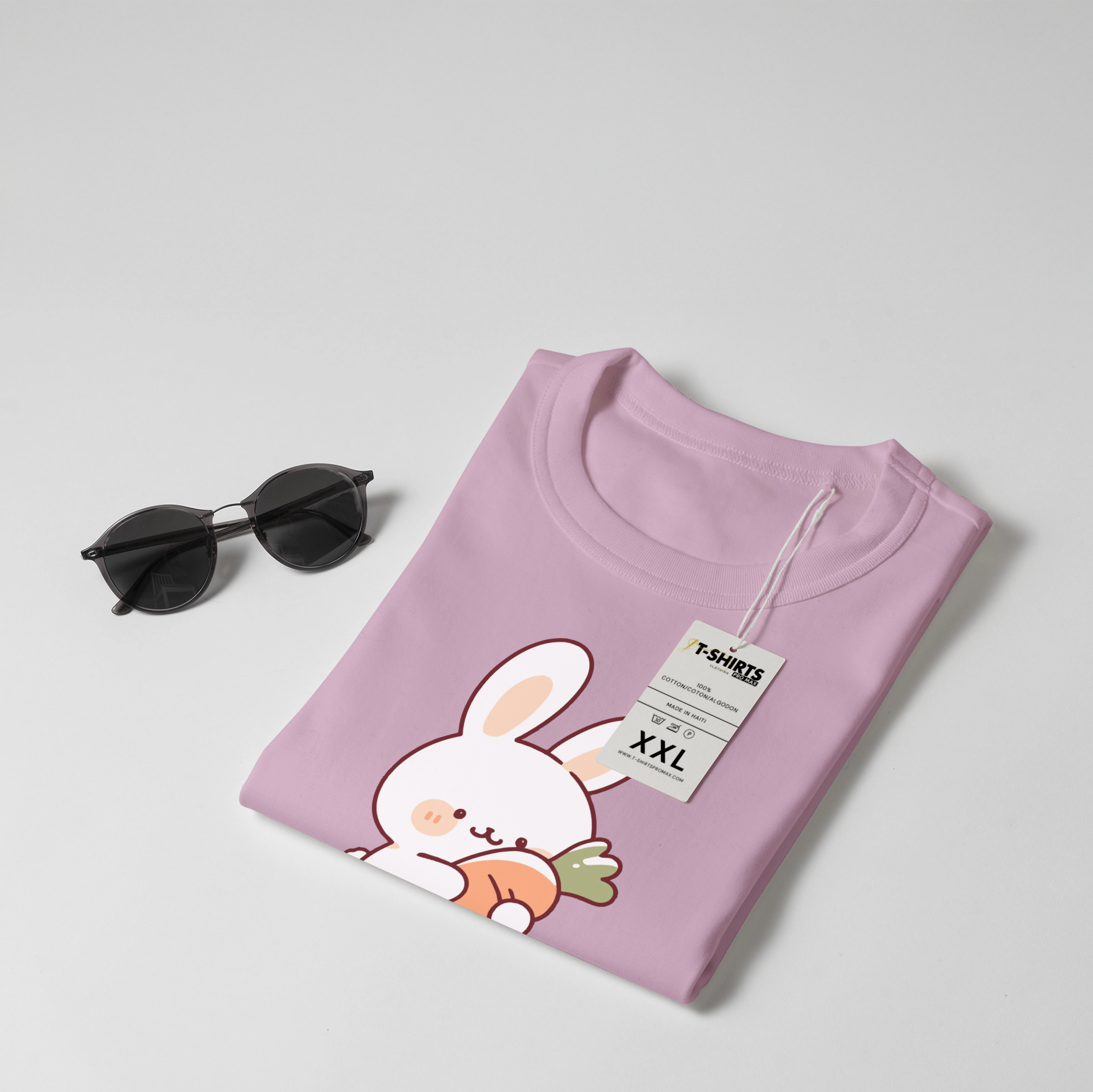 Cute Bunny with Carrot Graphic T-Shirt 4
